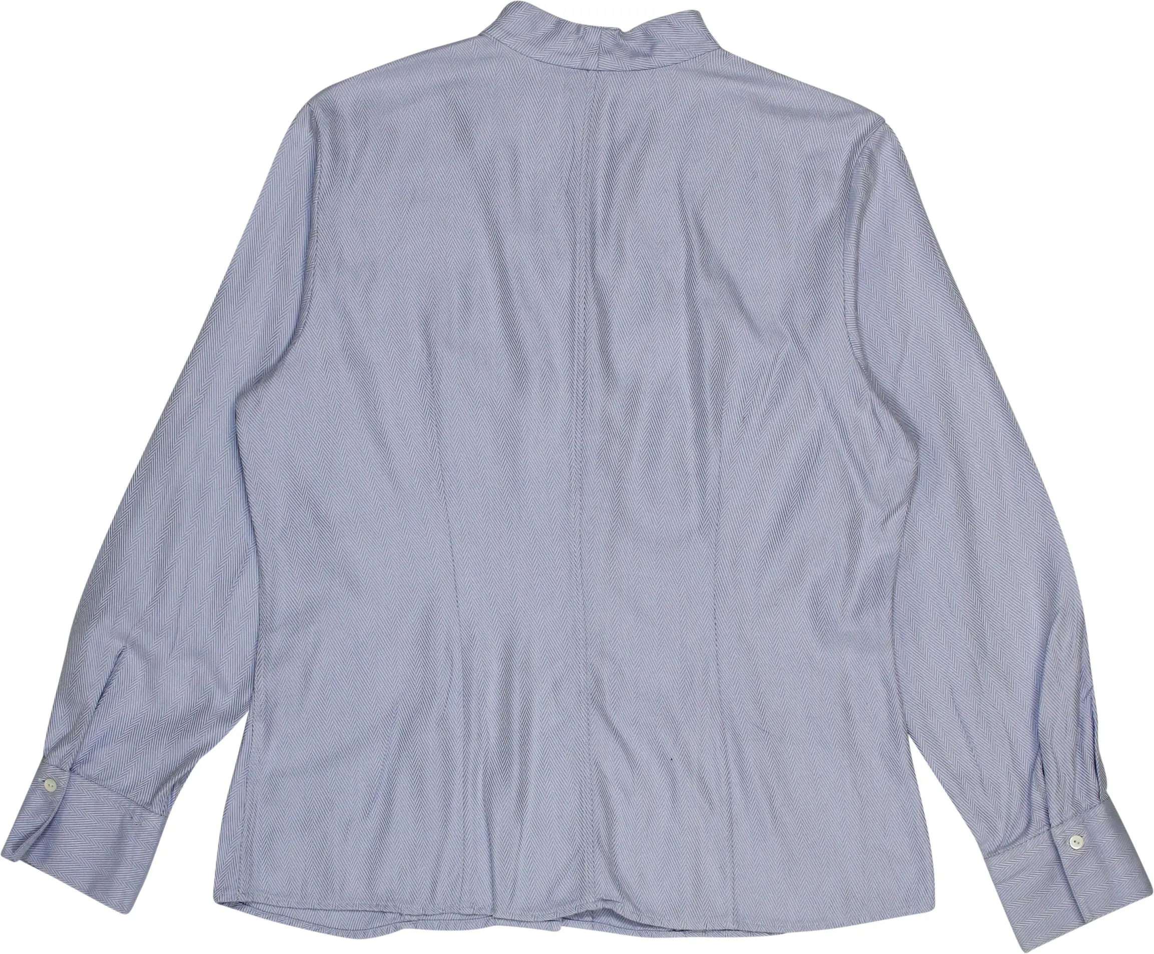 Jacques Britt - Blue Herringbone Blouse- ThriftTale.com - Vintage and second handclothing