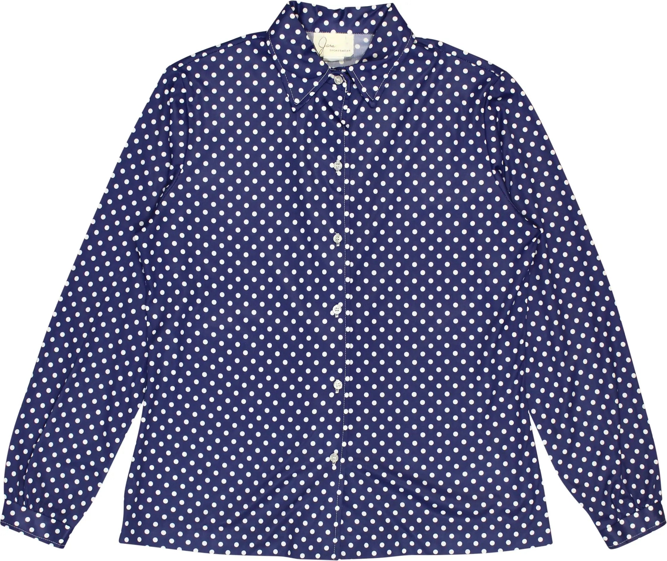 Jana Sportswear - 70s Polka Dot Blouse- ThriftTale.com - Vintage and second handclothing