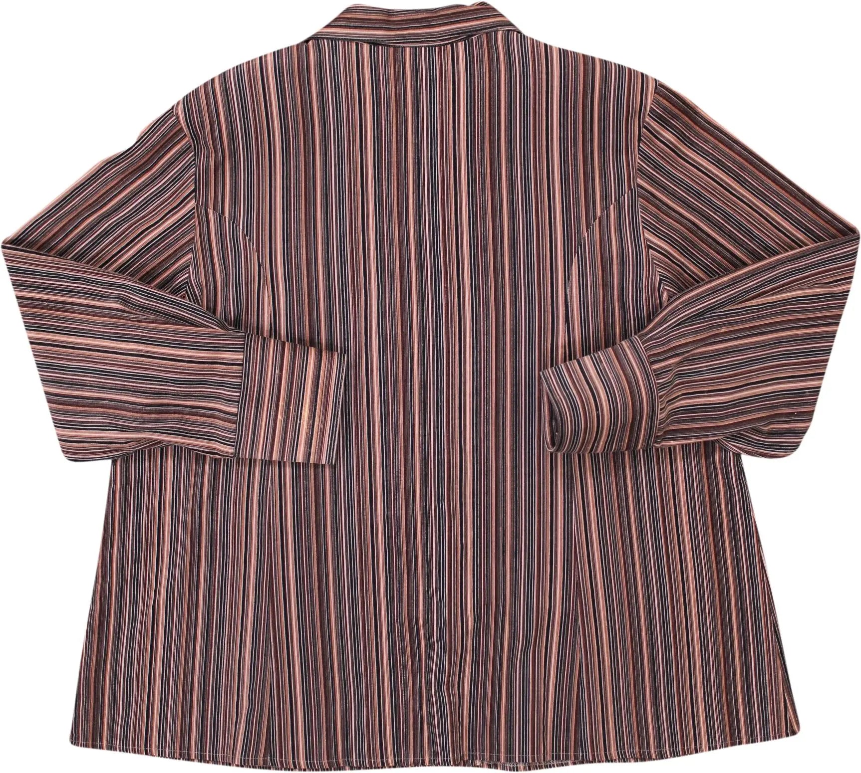 Jasmijn Collection - Striped Blouse with Shoulder Pads- ThriftTale.com - Vintage and second handclothing