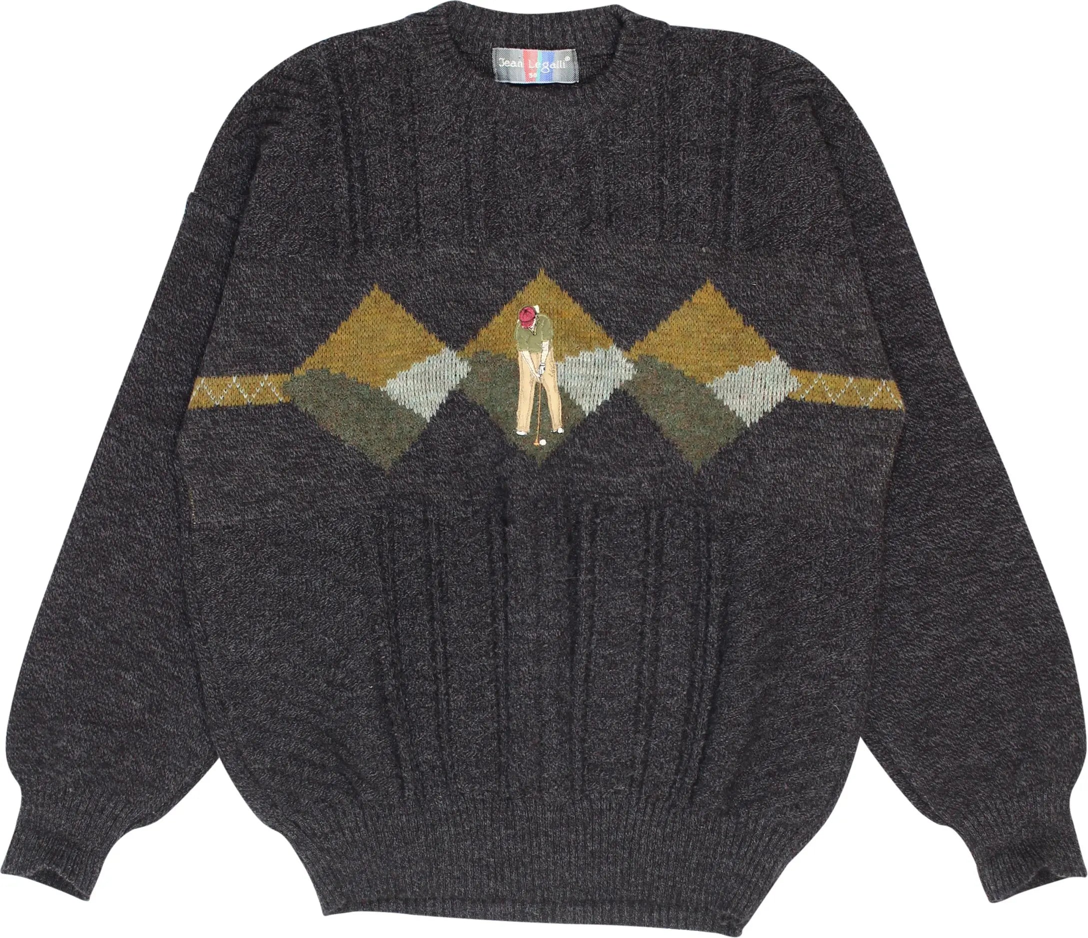 Jean Legalli - Vintage Wool Blend Knitted Golf Sweater- ThriftTale.com - Vintage and second handclothing