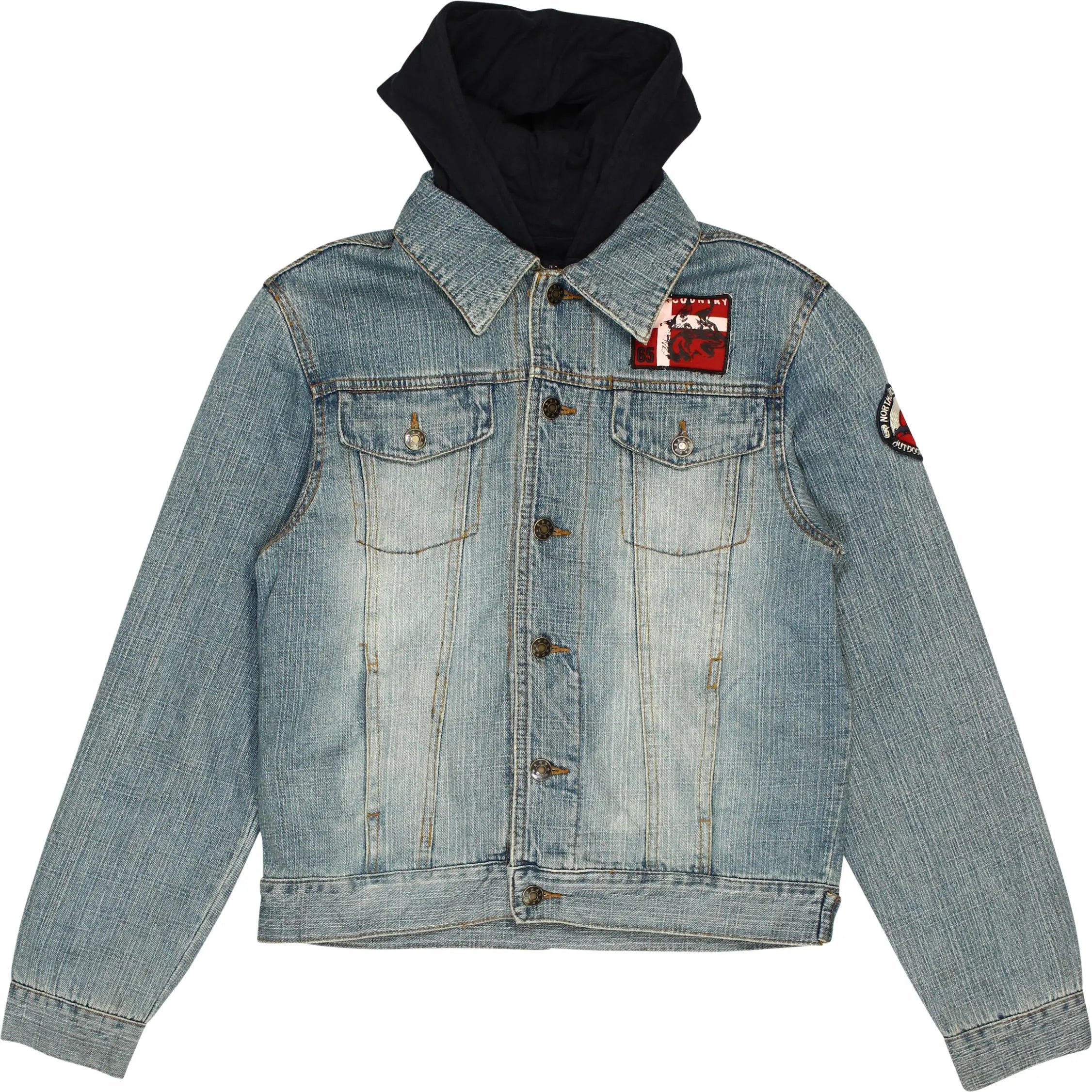 Jeanious Industry - Denim Jacket with Hood- ThriftTale.com - Vintage and second handclothing