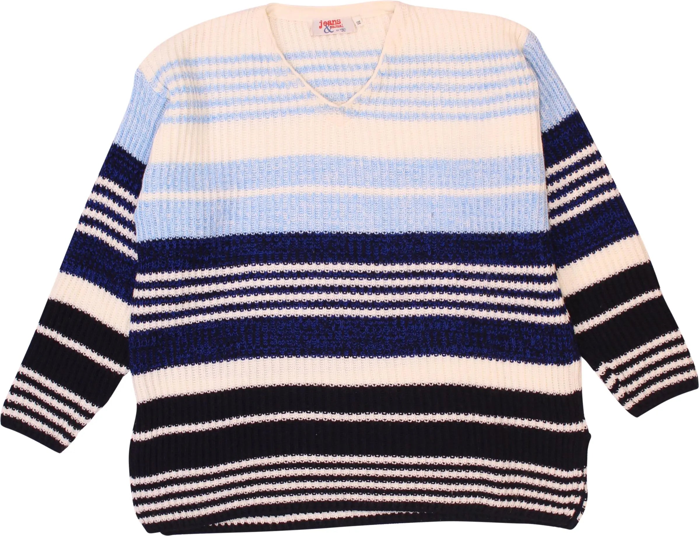 Jeans & Casual - Striped Knitted Sweater- ThriftTale.com - Vintage and second handclothing