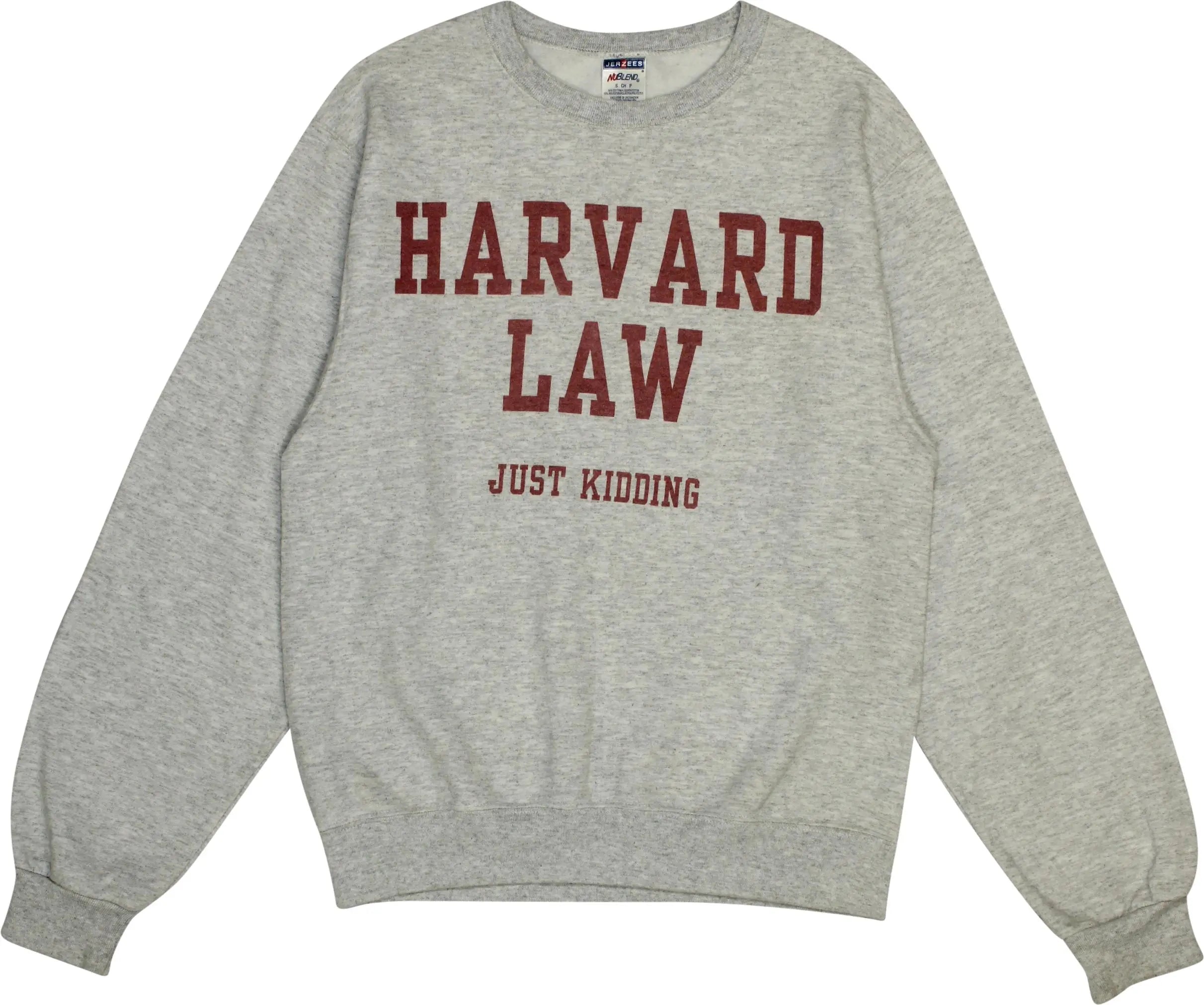 Jerzees - Harvard Law Just Kidding Sweater- ThriftTale.com - Vintage and second handclothing
