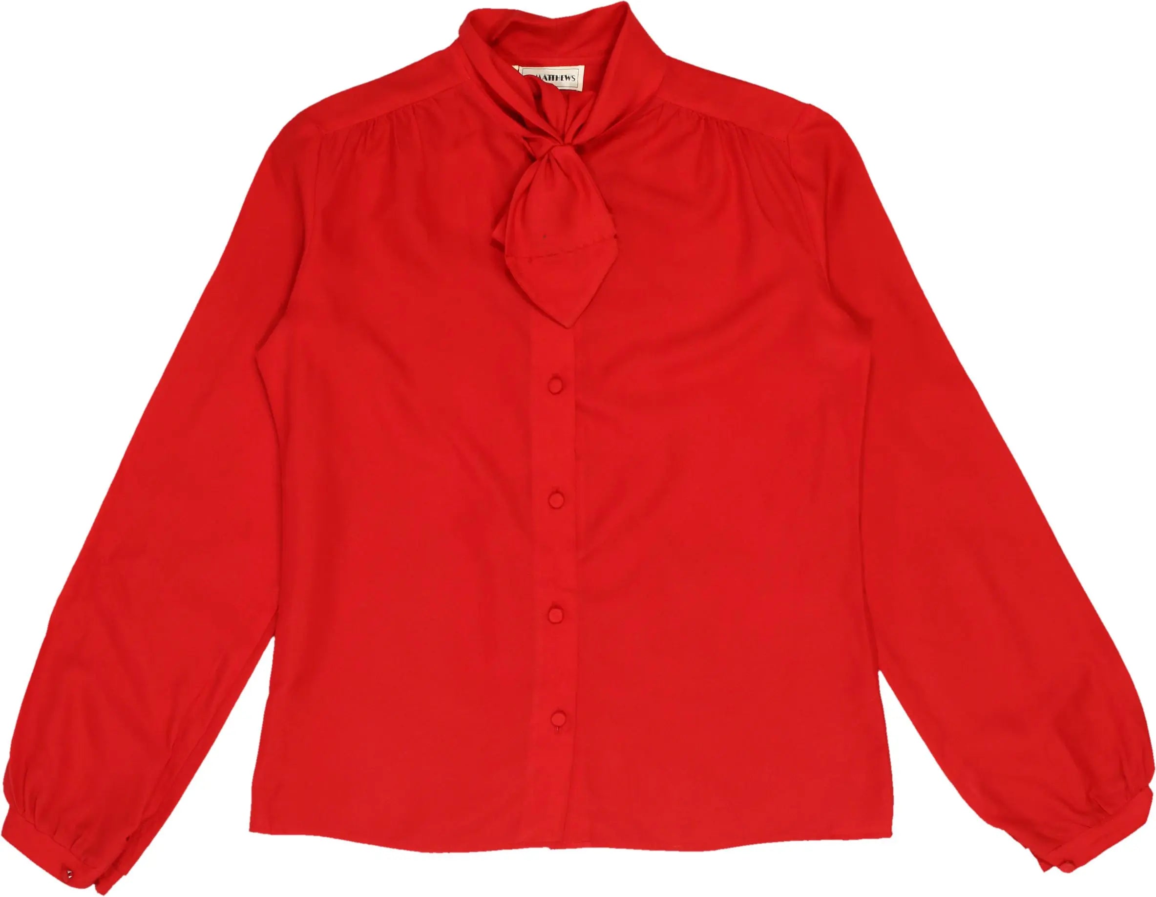 Jo Matthews - Red Blouse- ThriftTale.com - Vintage and second handclothing