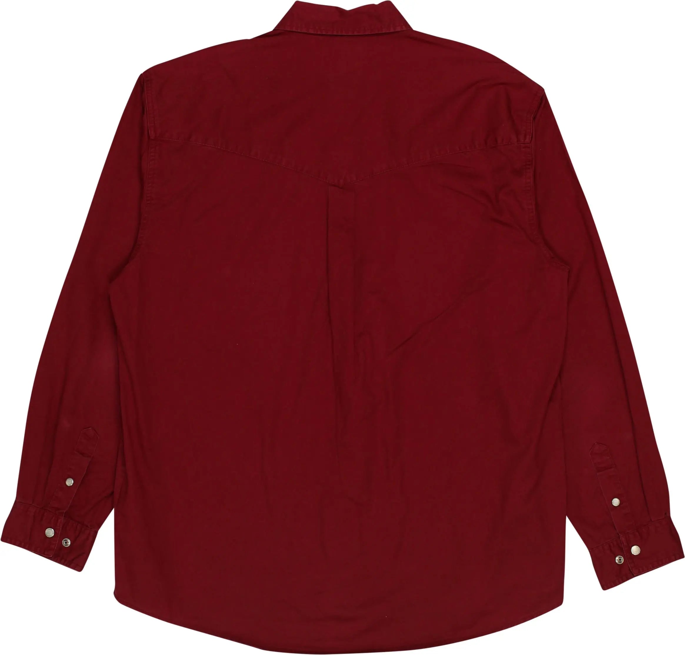John Baner - Red Denim Shirt- ThriftTale.com - Vintage and second handclothing