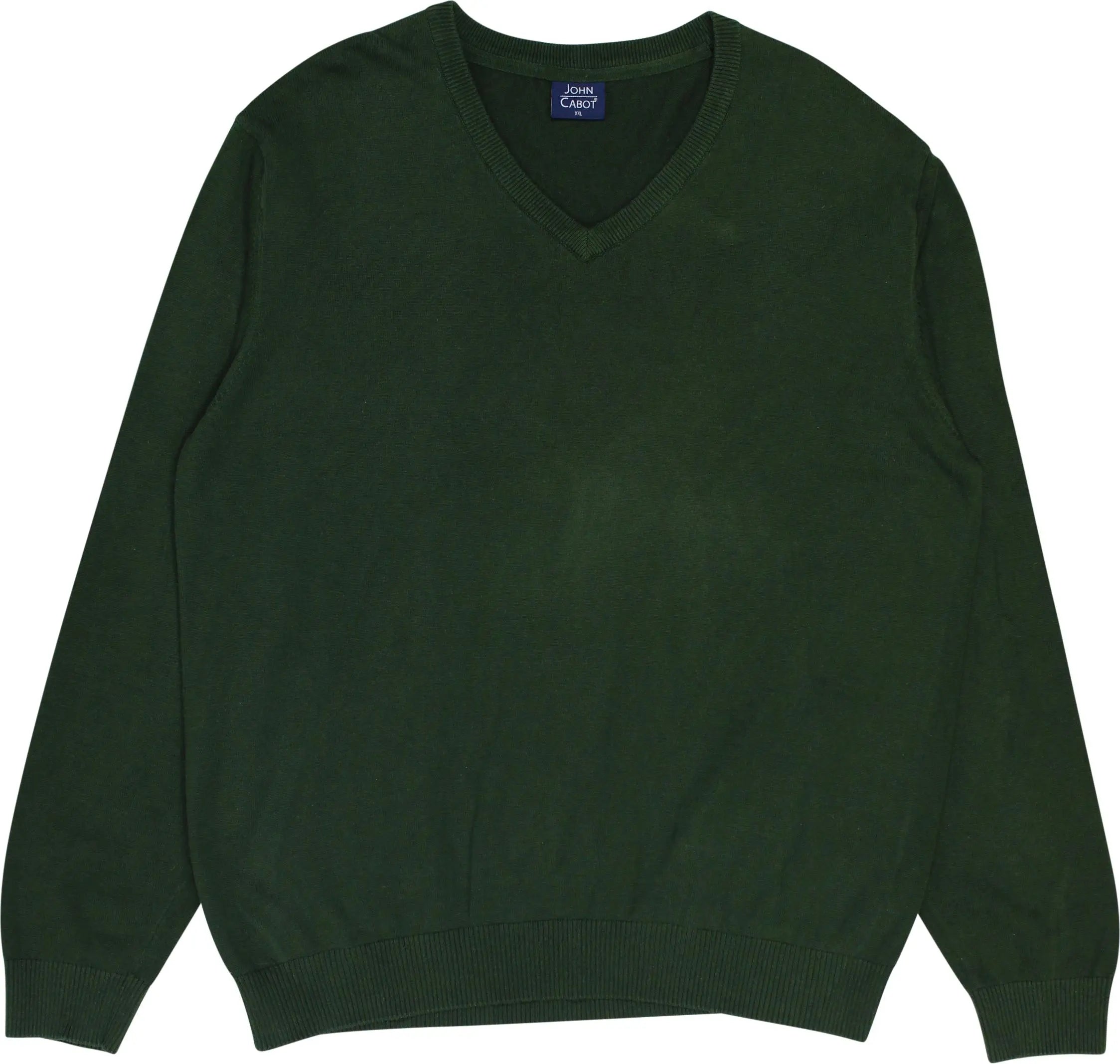 John Cabot - Green V-Neck Jumper- ThriftTale.com - Vintage and second handclothing