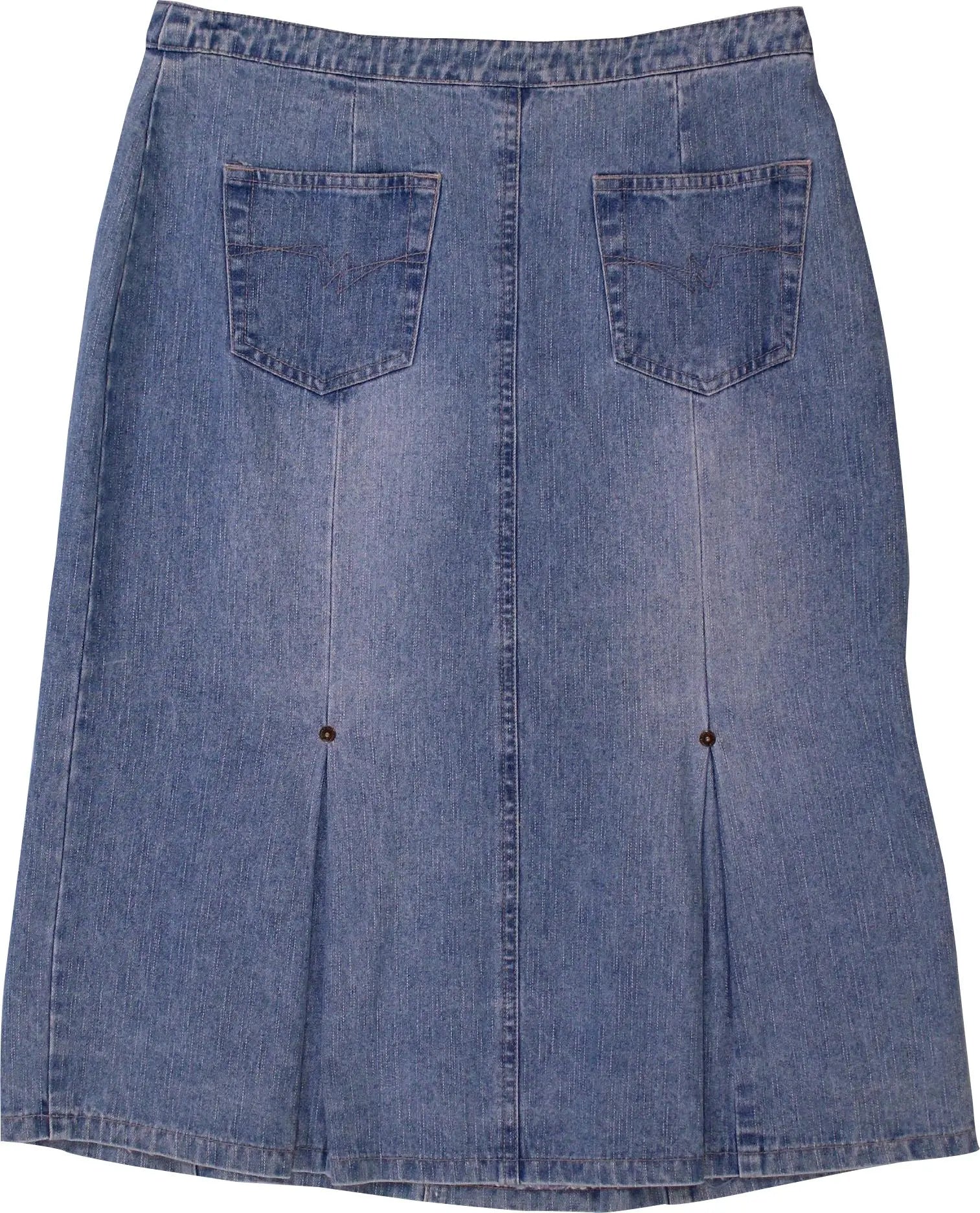 John F. Gee - 00s Denim Skirt- ThriftTale.com - Vintage and second handclothing