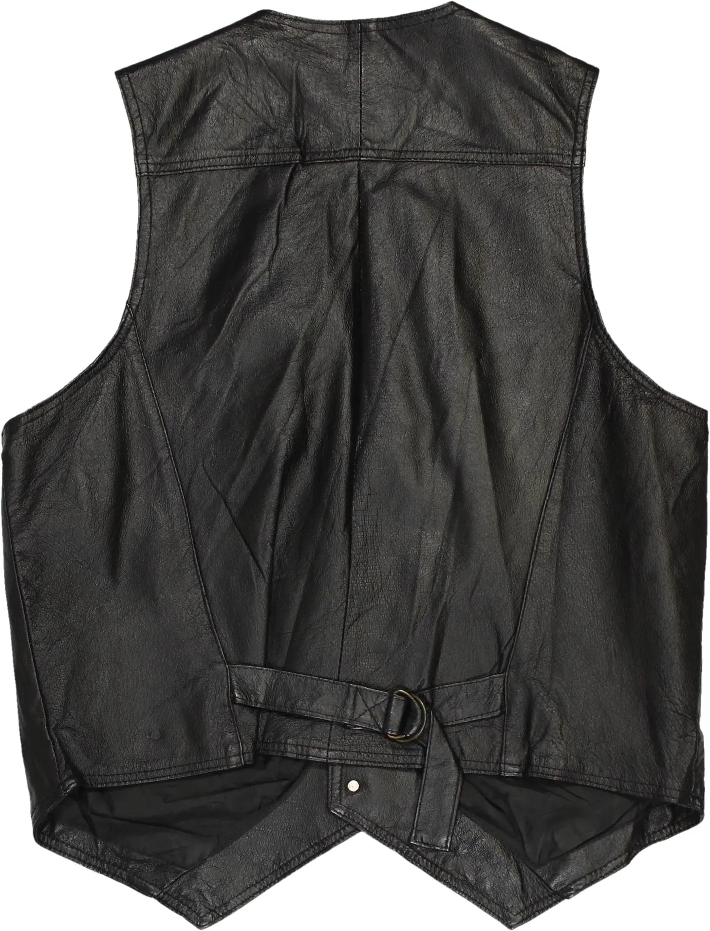 John F. Gee - Leather Waistcoat- ThriftTale.com - Vintage and second handclothing