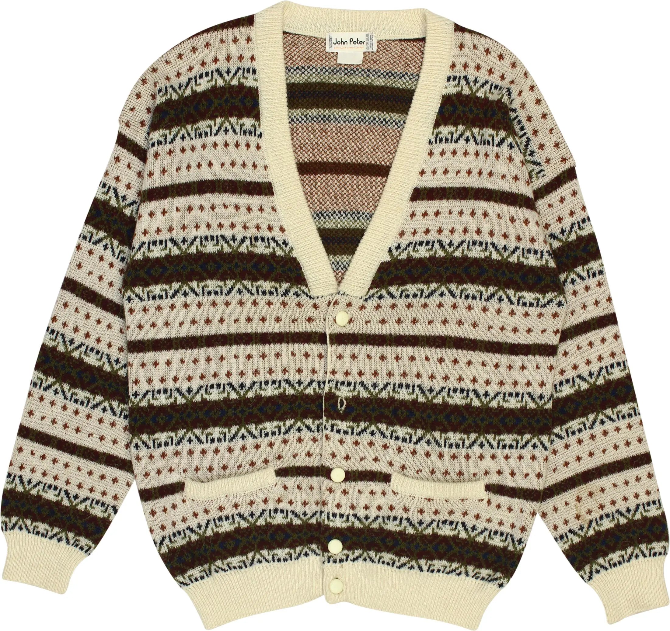 John Peter - 80s Knitted Cardigan- ThriftTale.com - Vintage and second handclothing
