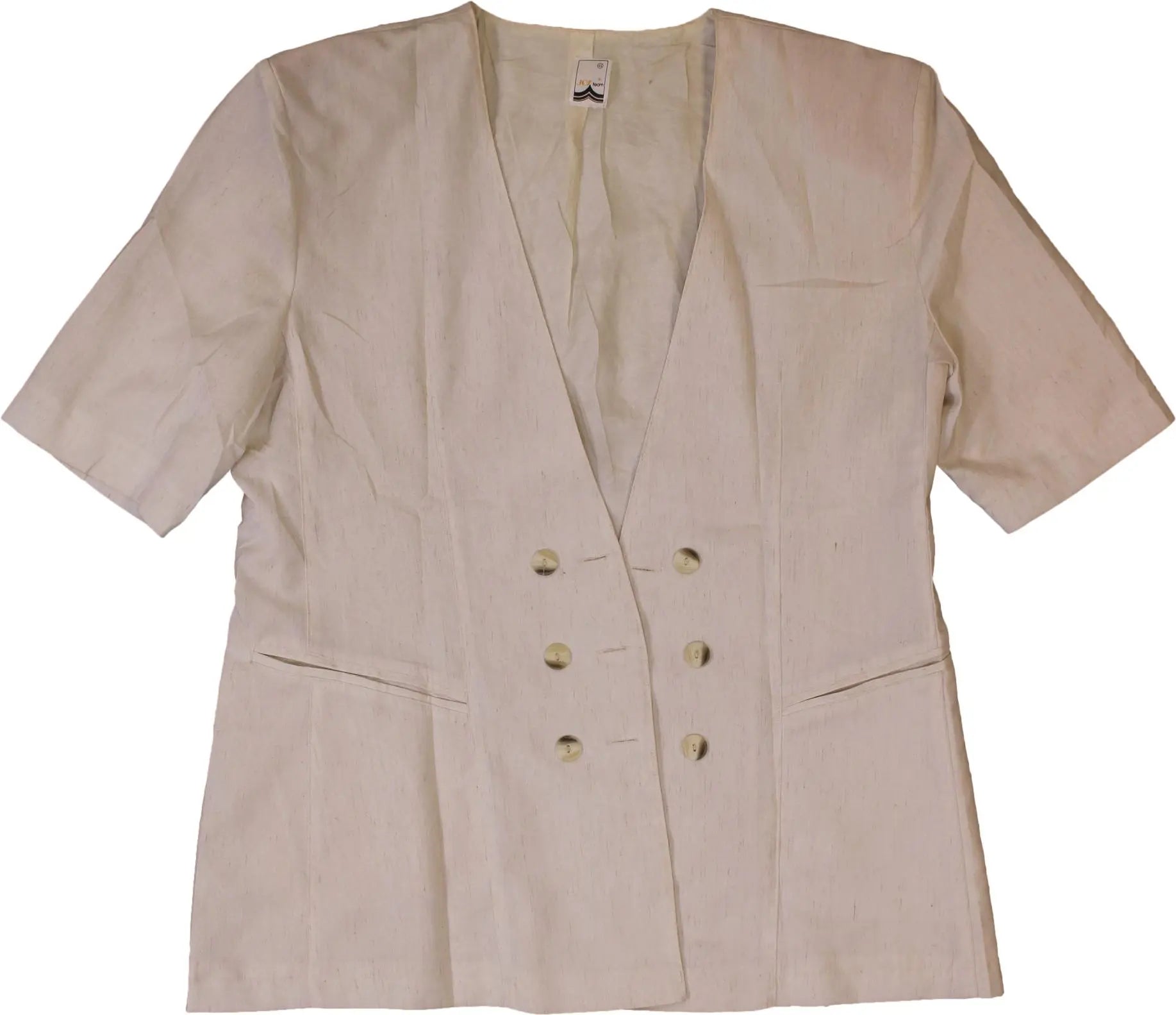 Joy Team - Linen Double Breasted Blazer- ThriftTale.com - Vintage and second handclothing