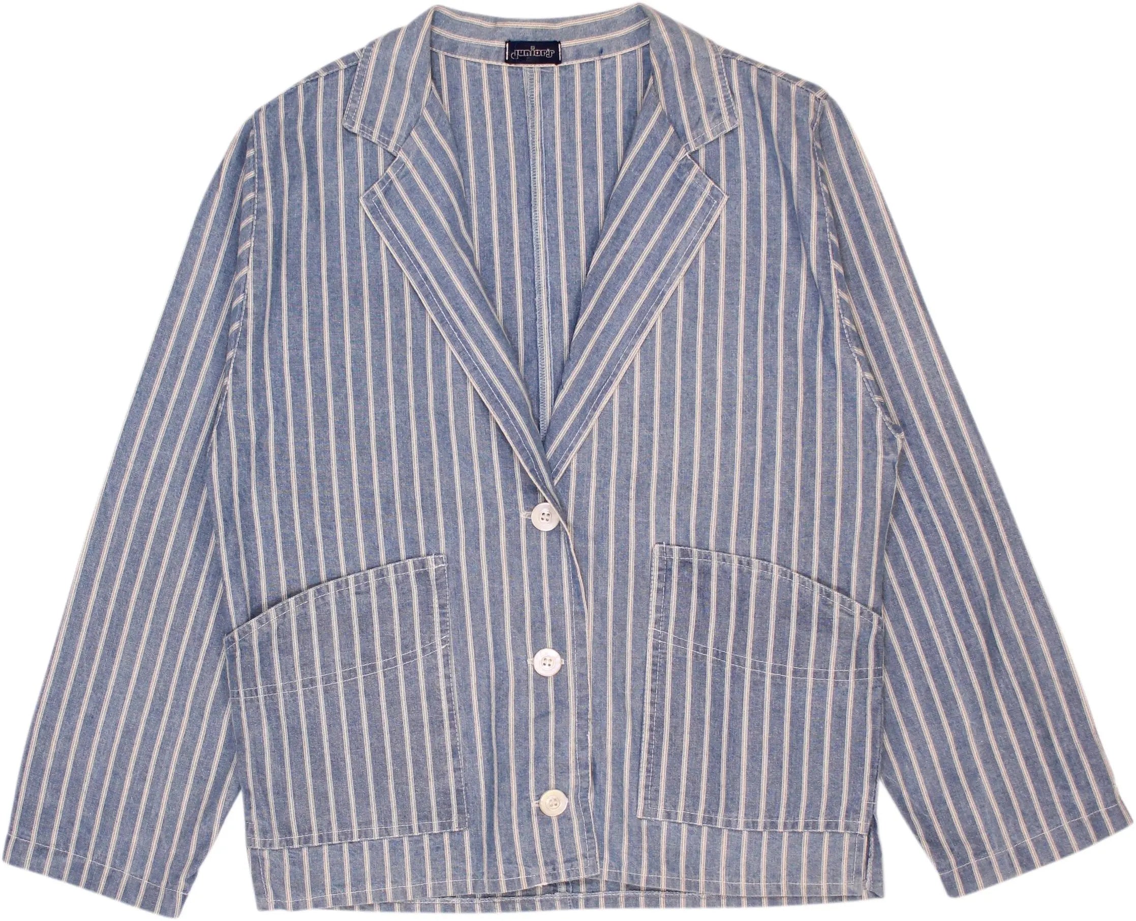 Junior's - Blue Striped Blazer- ThriftTale.com - Vintage and second handclothing