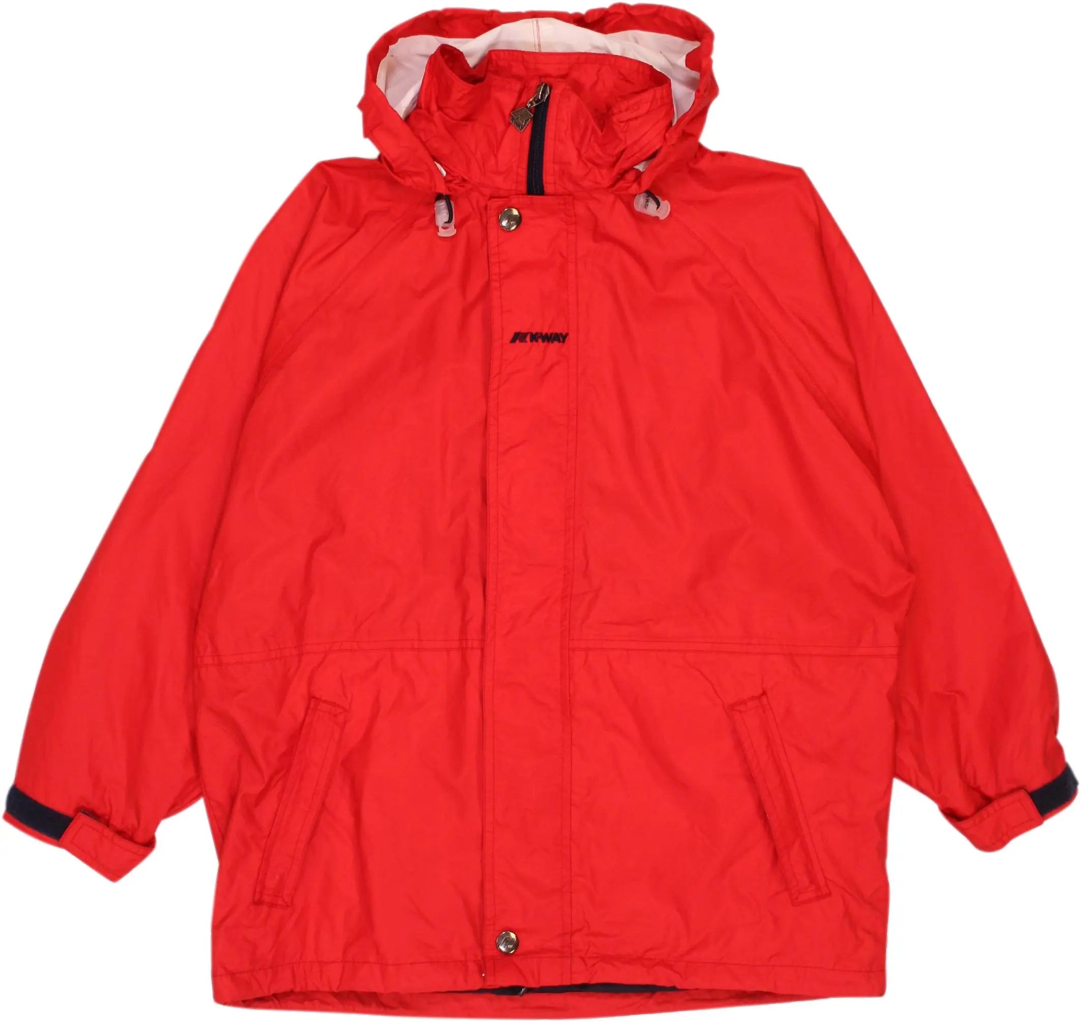 K-Way - Red Rain Jacket by K-Way- ThriftTale.com - Vintage and second handclothing