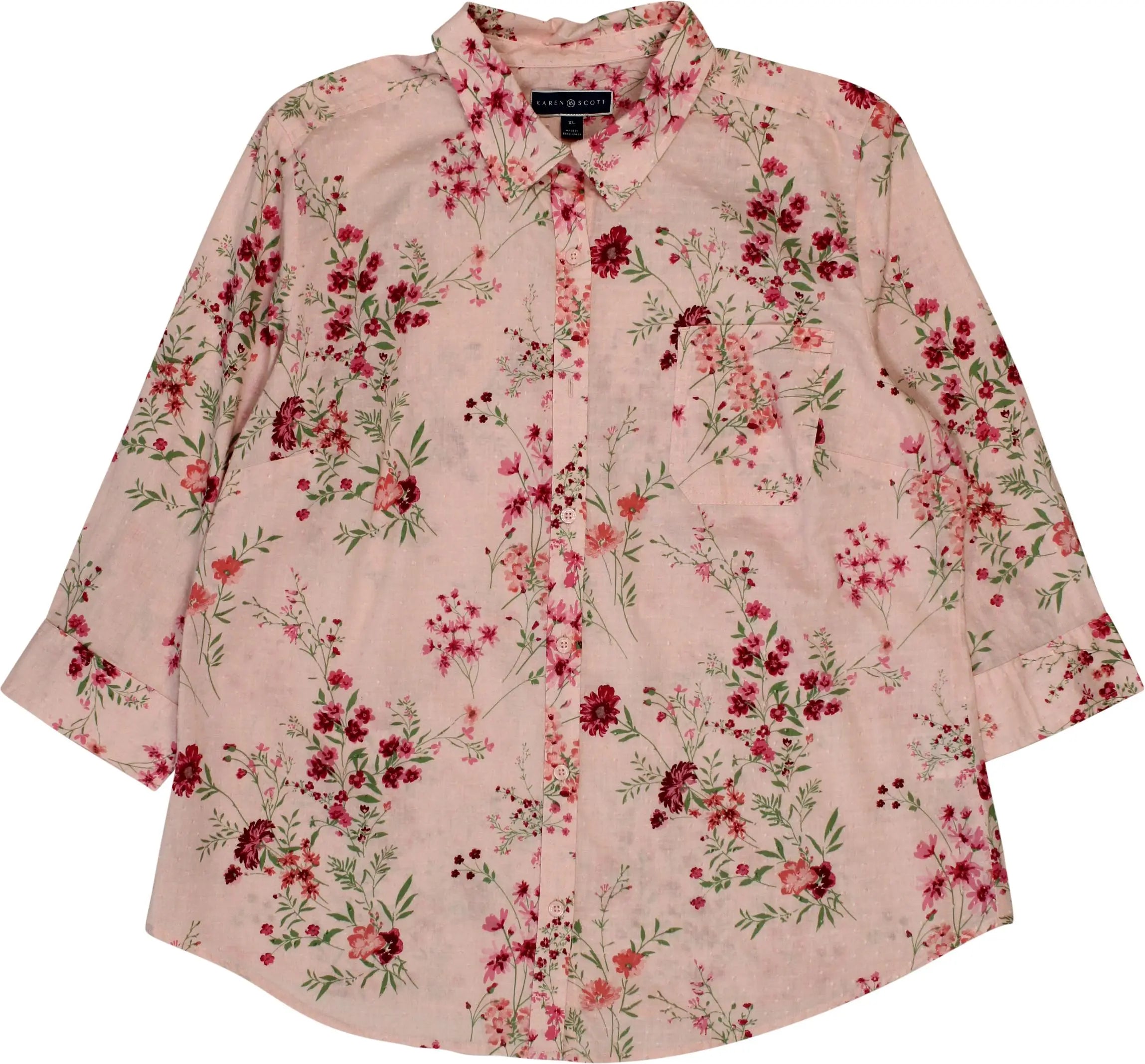 Karen Scott - Floral Blouse- ThriftTale.com - Vintage and second handclothing