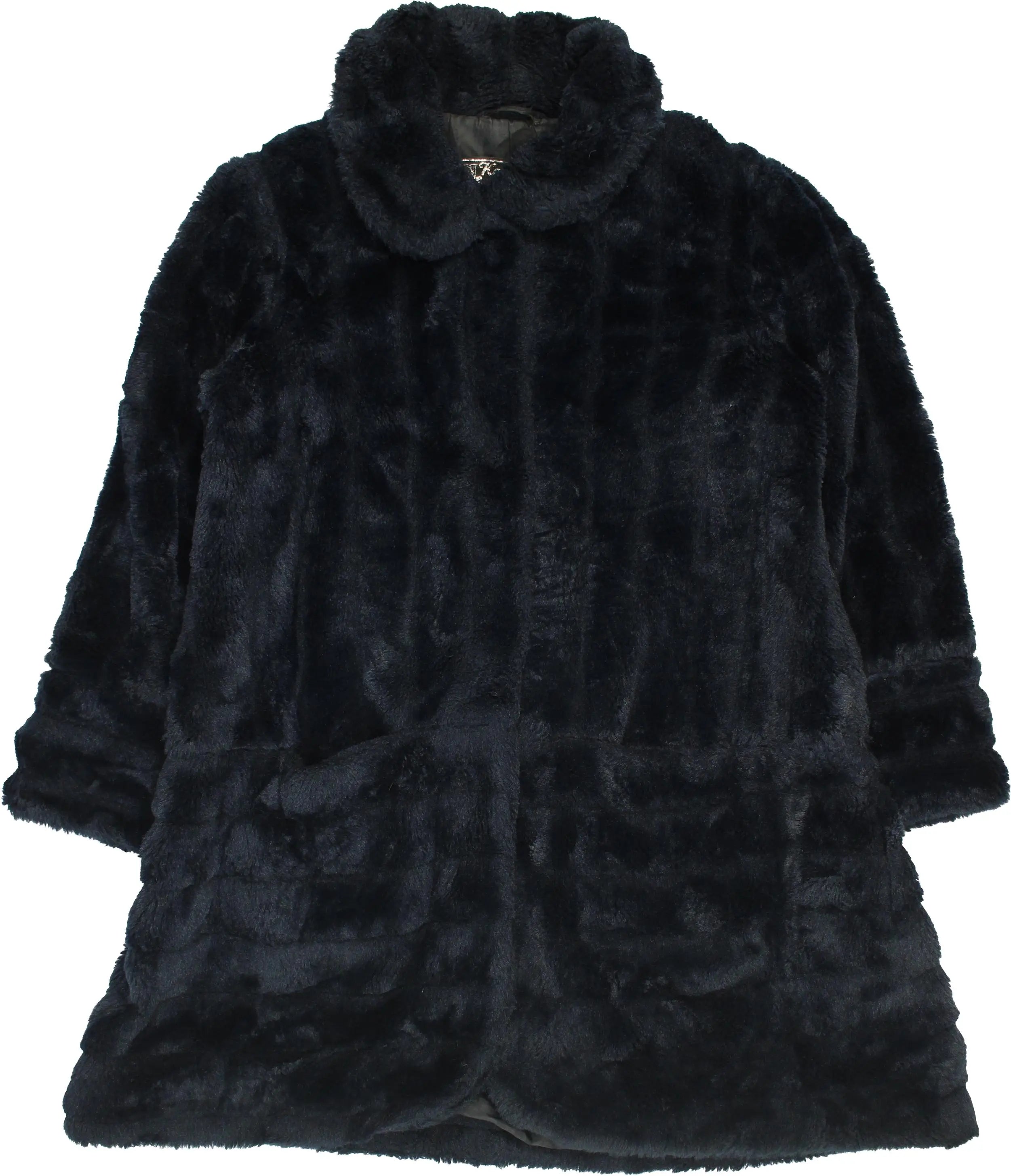 Karn Exclusive - 80s Blue Faux Fur Coat- ThriftTale.com - Vintage and second handclothing