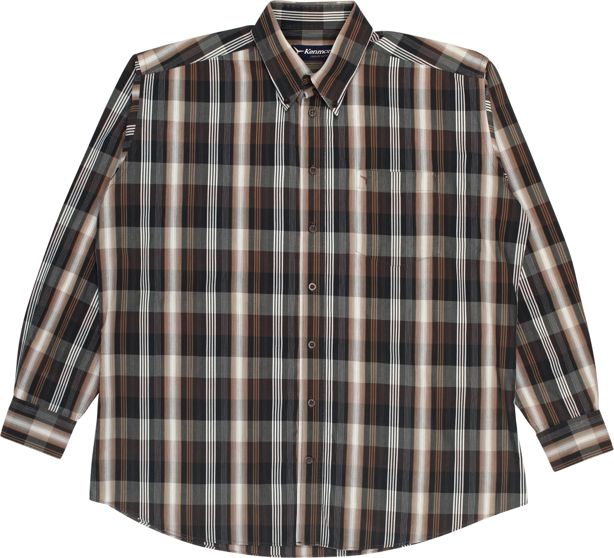 Kenmore - Brown Checked Shirt- ThriftTale.com - Vintage and second handclothing