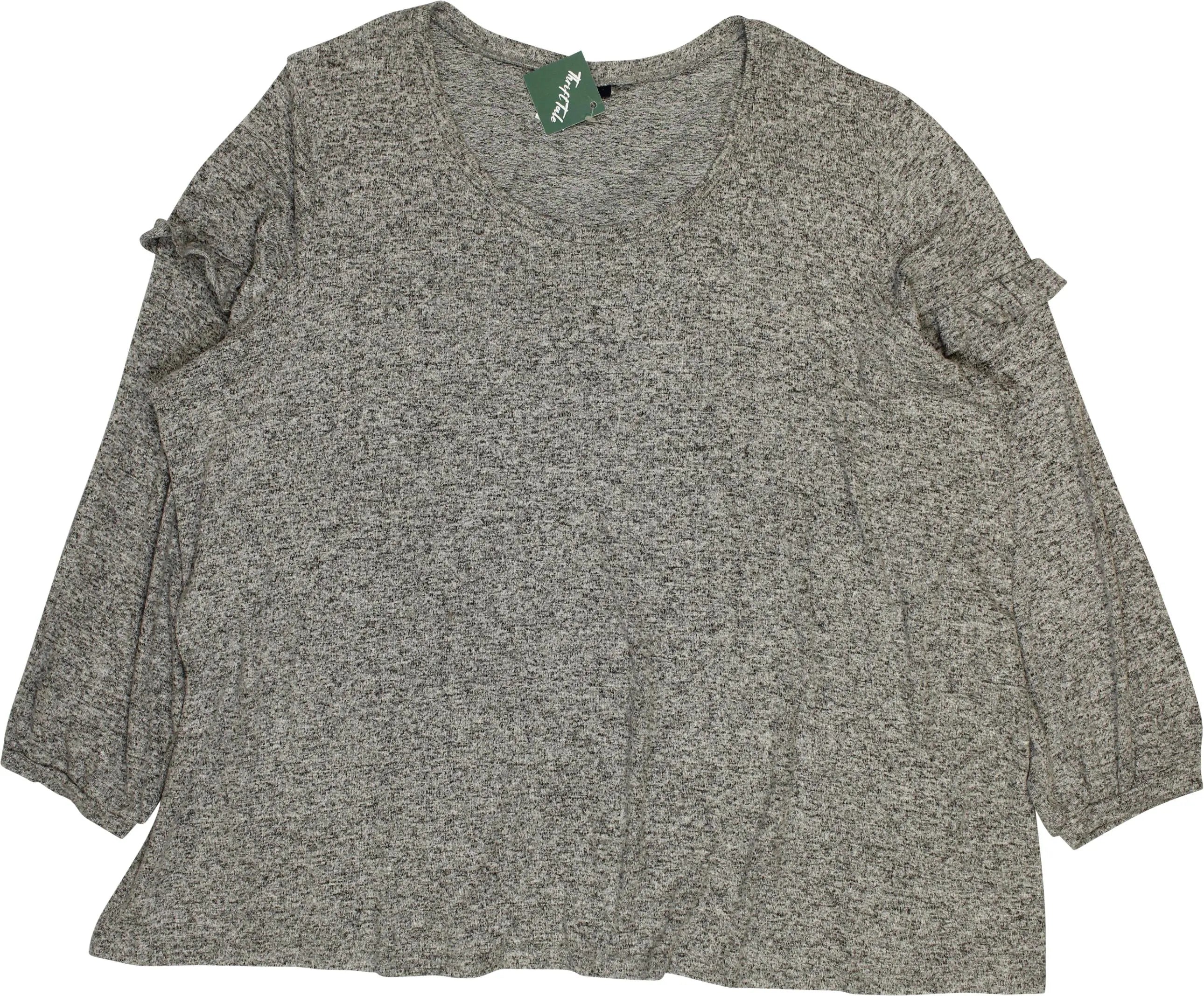 Kiabi - Grey Plain Grey Long Sleeve Top- ThriftTale.com - Vintage and second handclothing