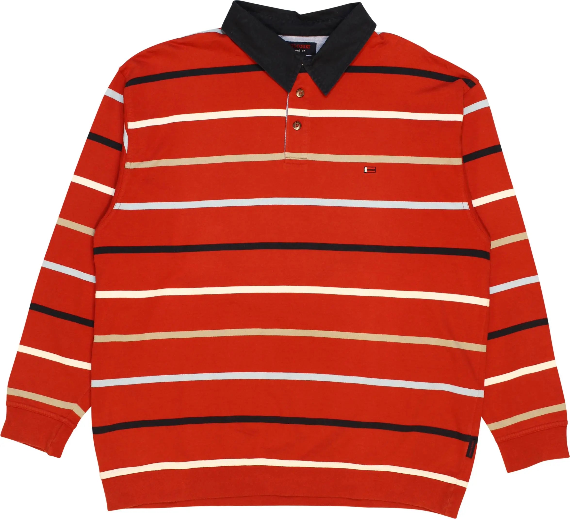 King's Court - Striped Polosweater- ThriftTale.com - Vintage and second handclothing