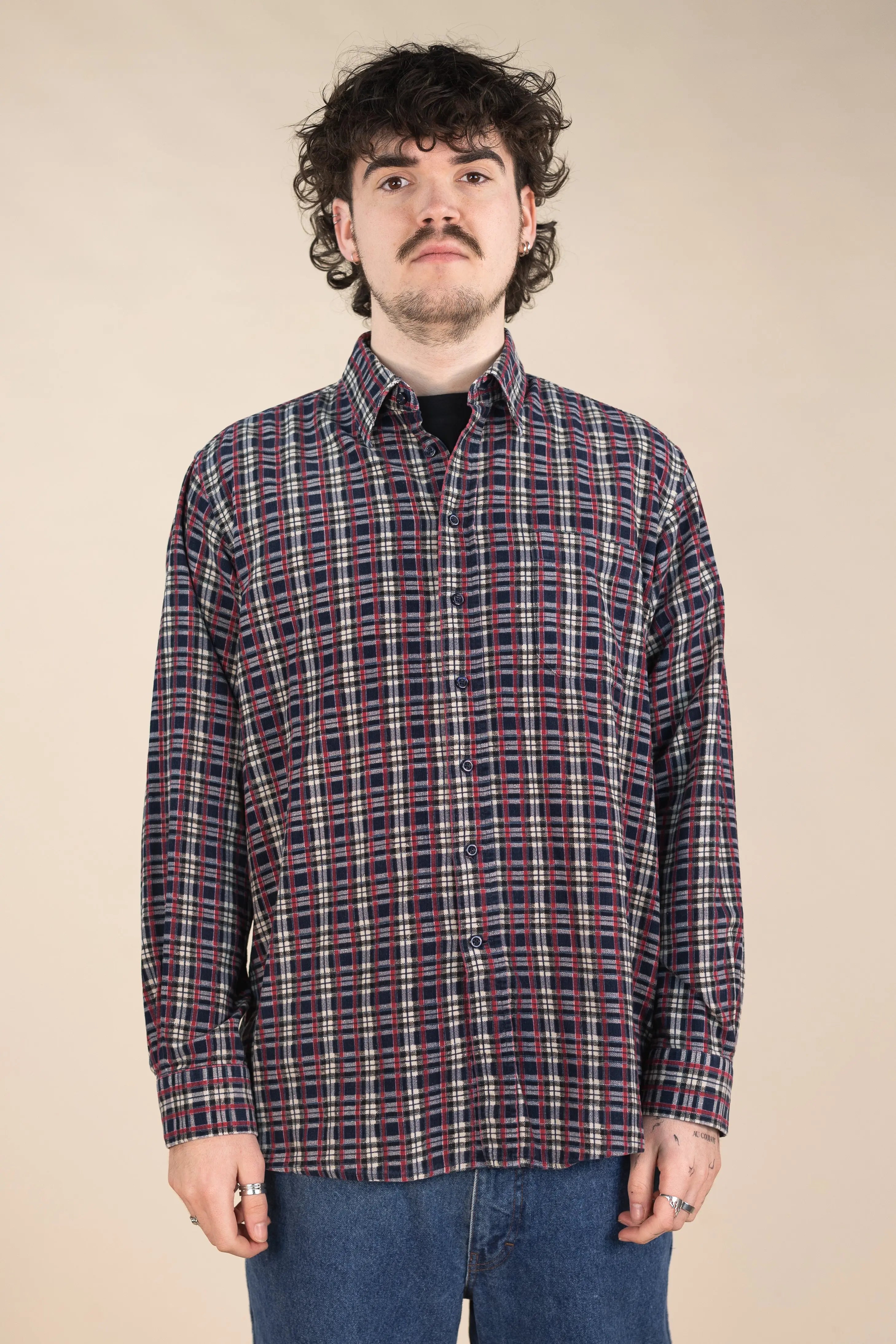 Kingfield - Checkered Corduroy Shirt- ThriftTale.com - Vintage and second handclothing
