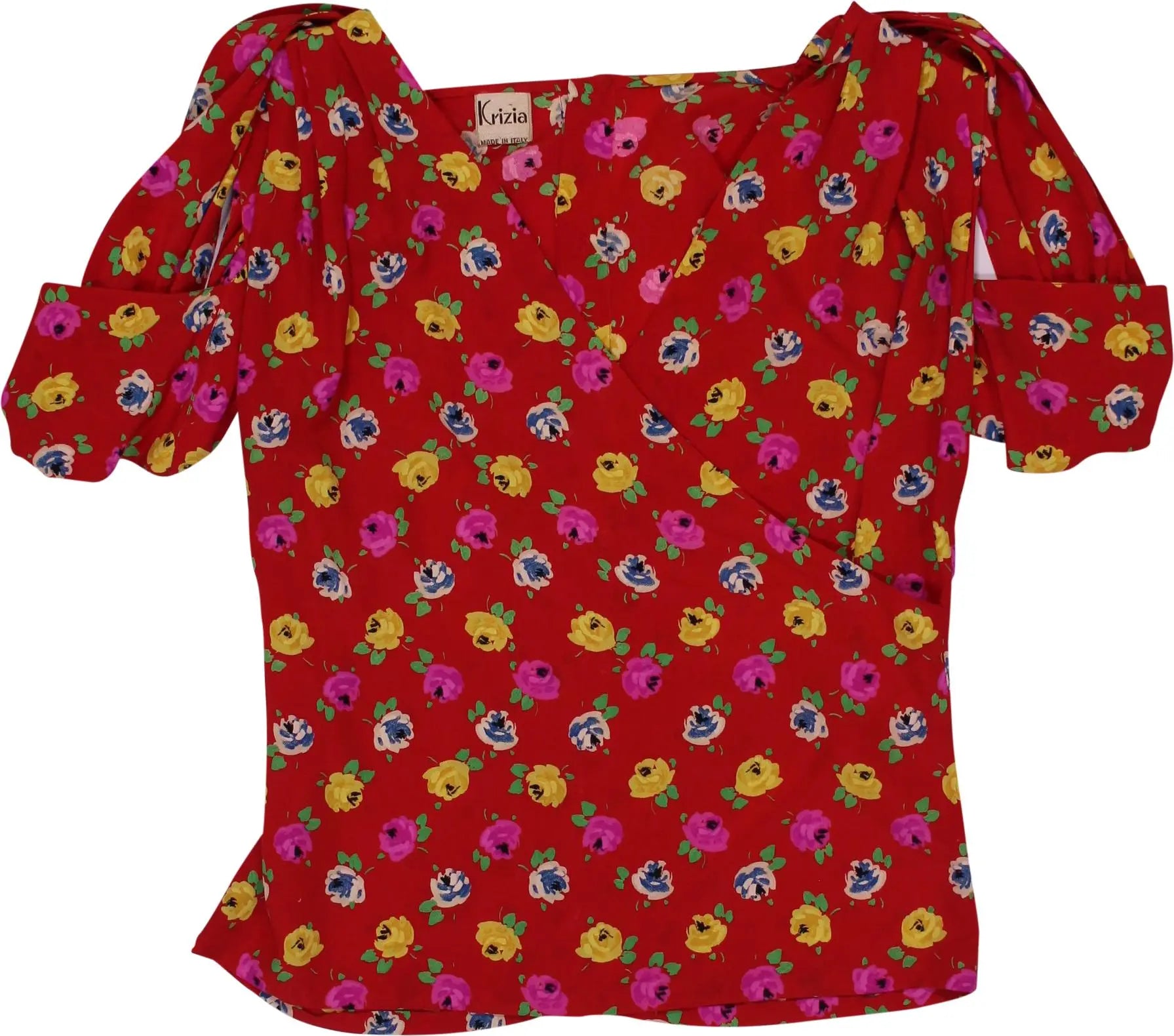 Krizia - 100% Silk Floral Top- ThriftTale.com - Vintage and second handclothing