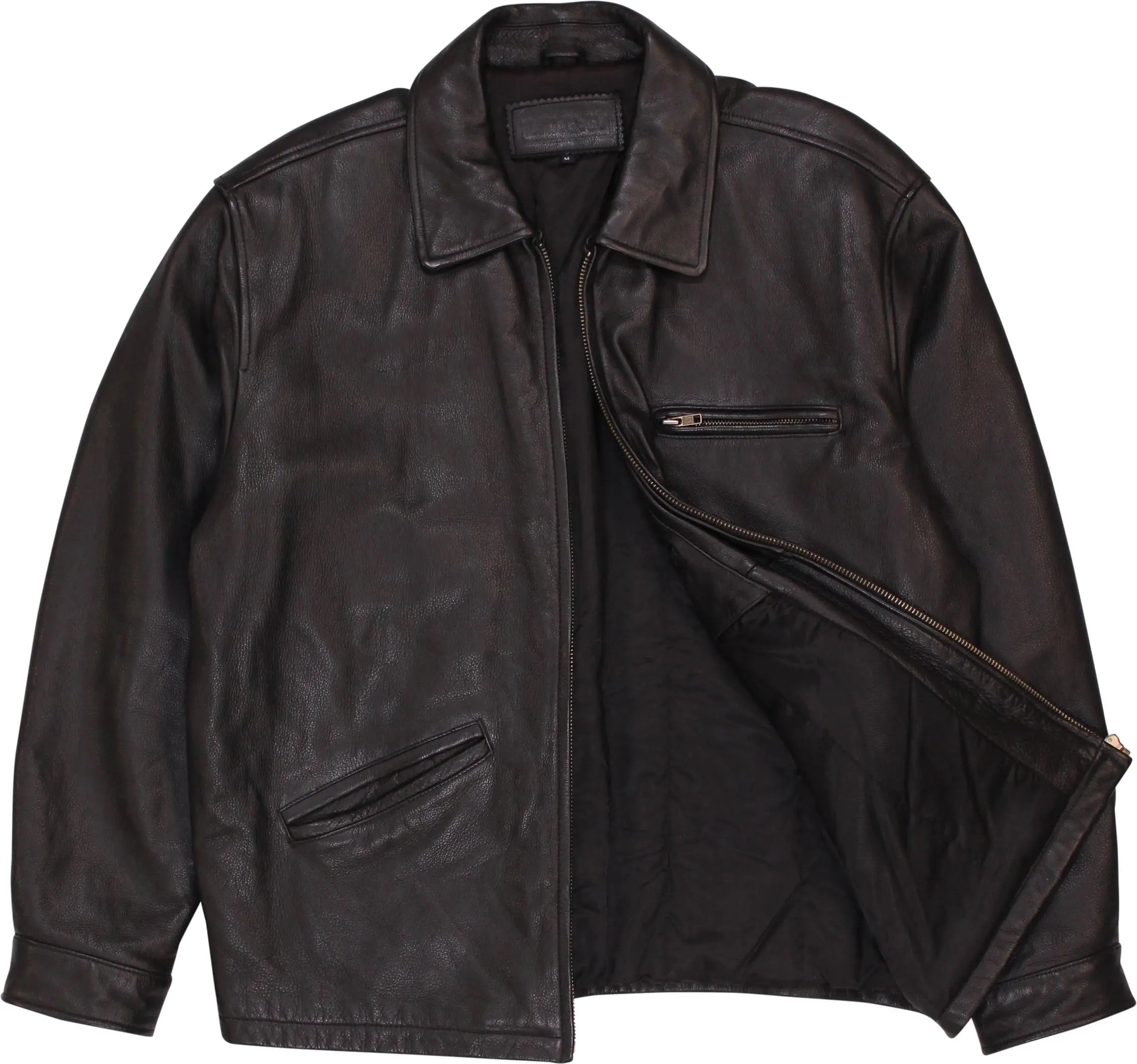 L.O.G.G. - Vintage Black Leather Jacket- ThriftTale.com - Vintage and second handclothing