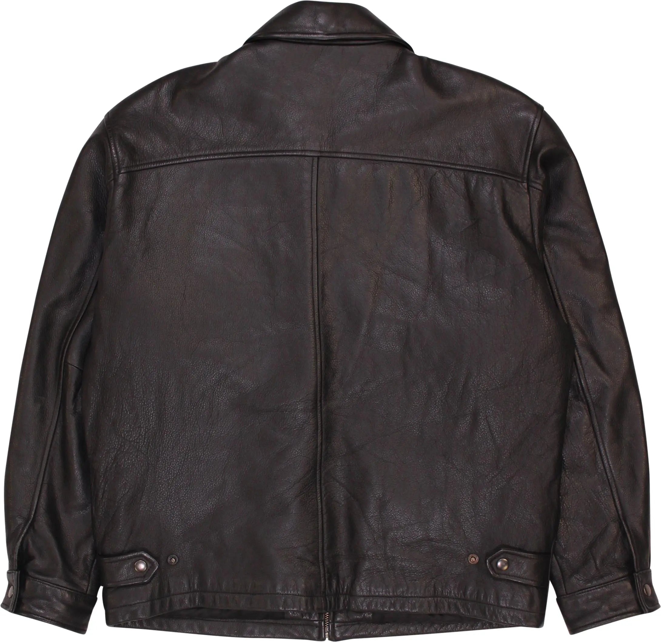 L.O.G.G. - Vintage Black Leather Jacket- ThriftTale.com - Vintage and second handclothing