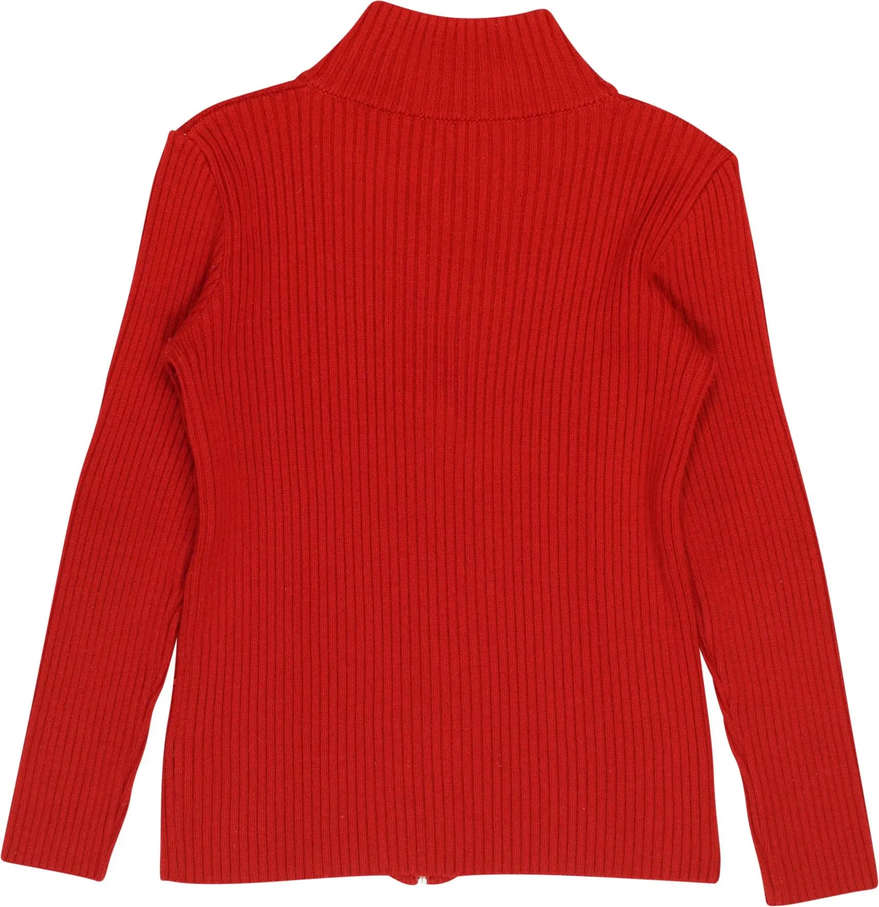 L'equipe Plus - Red Zip-up Cardigan- ThriftTale.com - Vintage and second handclothing
