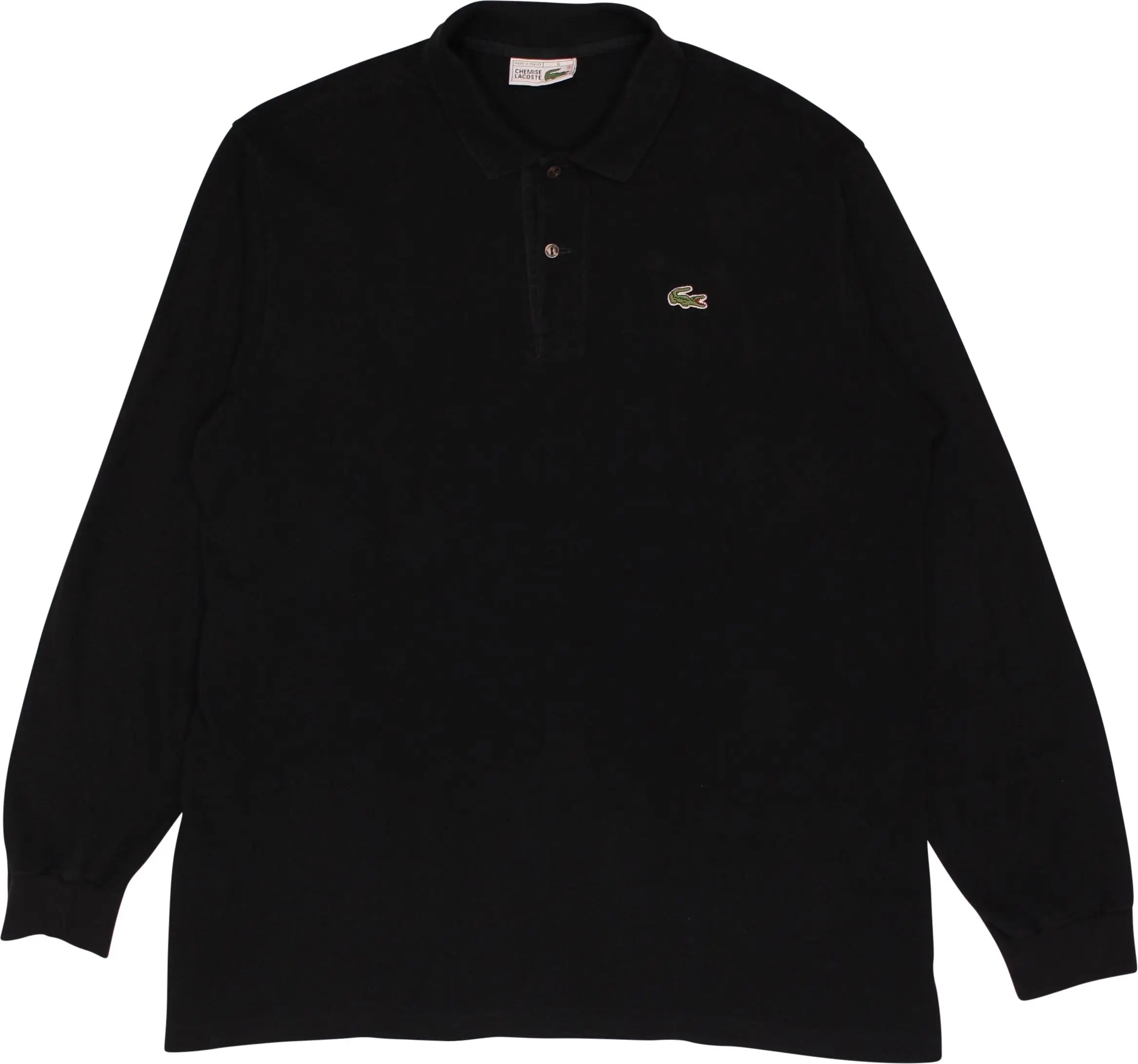 Lacoste - Black Long Sleeve Polo Shirt by Lacoste- ThriftTale.com - Vintage and second handclothing