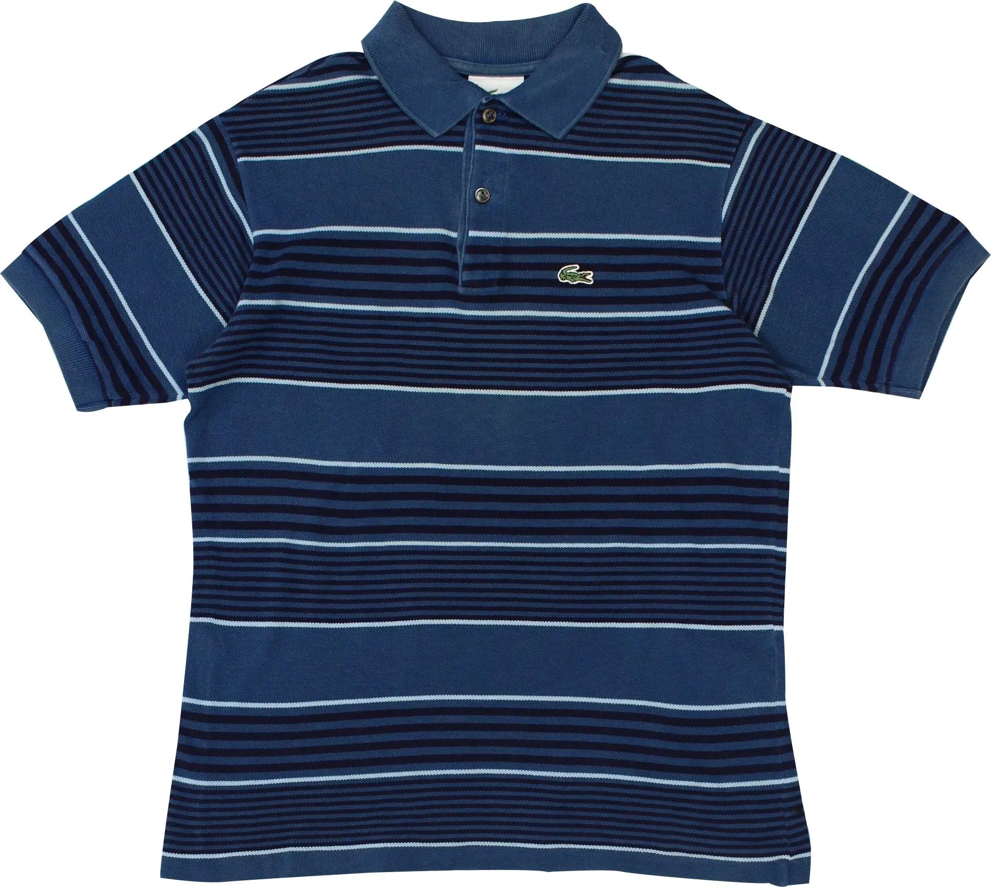 Lacoste - Blue Striped Polo by Lacoste- ThriftTale.com - Vintage and second handclothing
