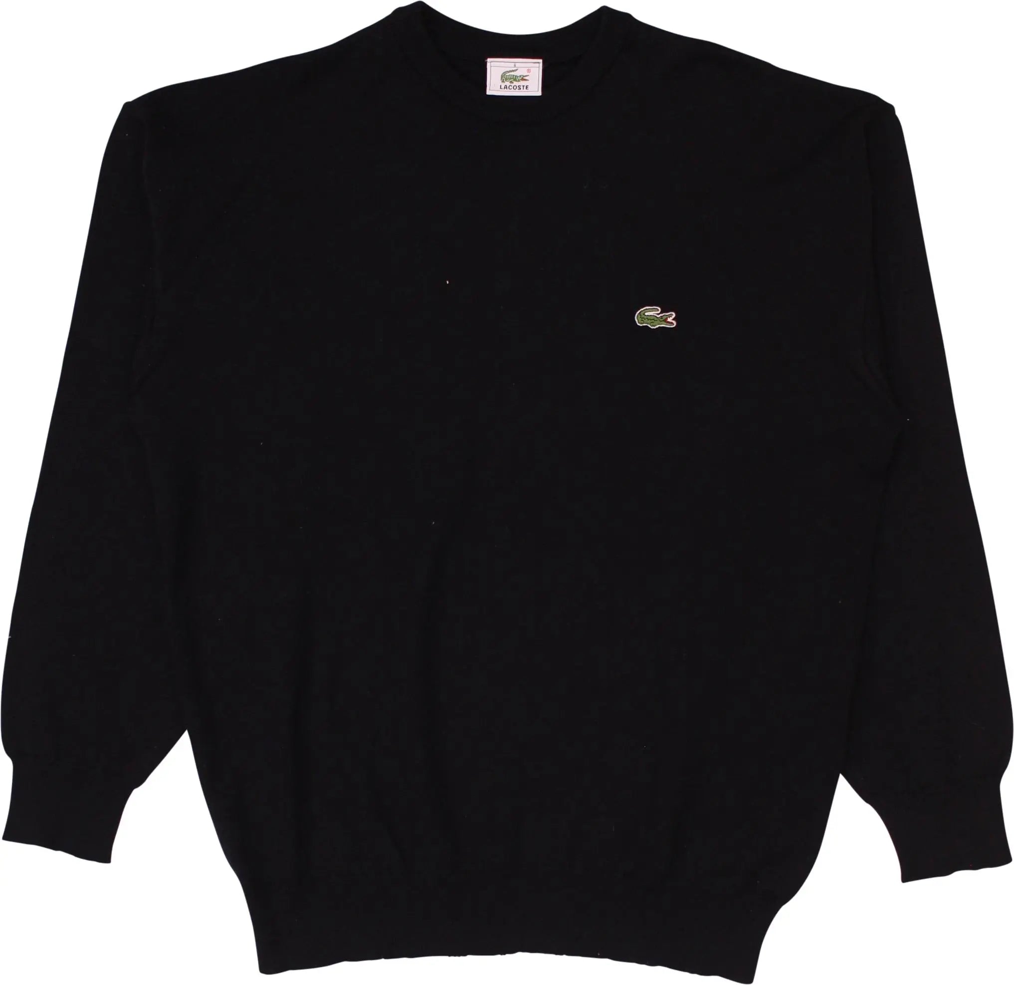Lacoste - Vintage Black 100% Wool Jumper- ThriftTale.com - Vintage and second handclothing