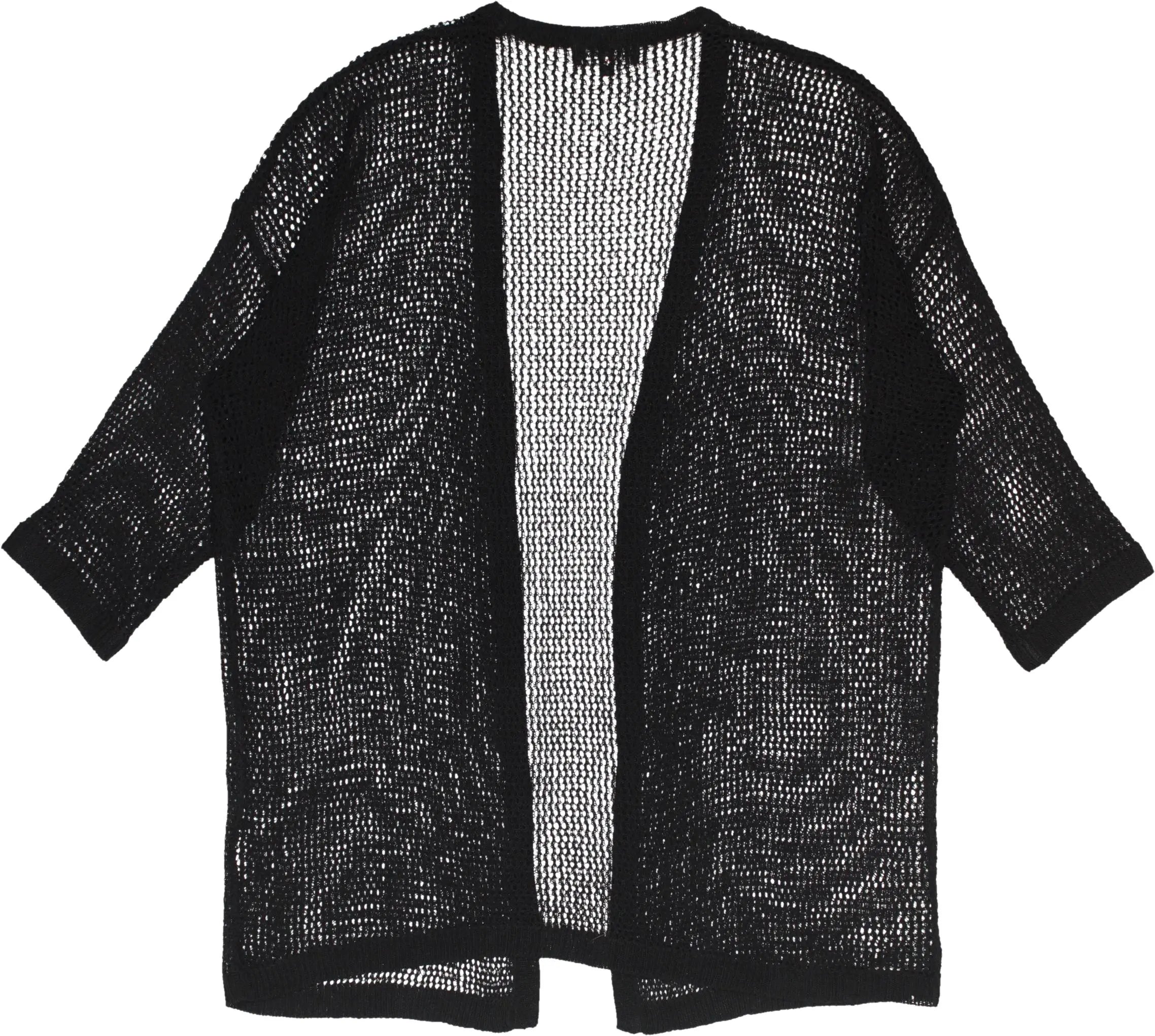 Ladies Fashion - Black Draped Cardigan- ThriftTale.com - Vintage and second handclothing