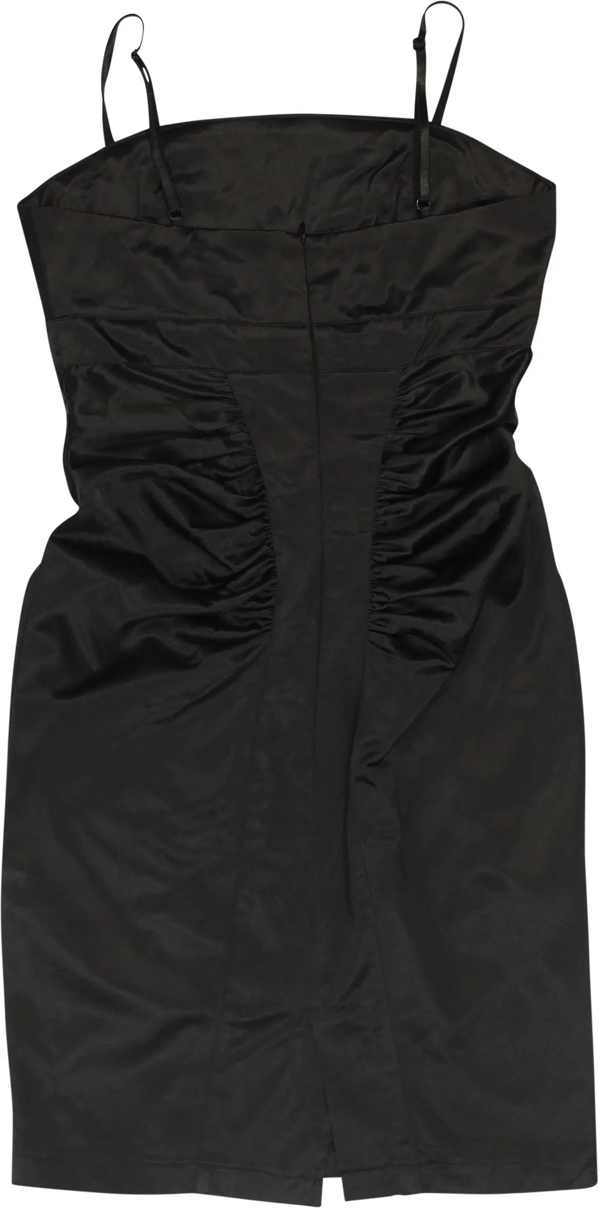 Lady Dutch - Satin Black Mini Dress- ThriftTale.com - Vintage and second handclothing
