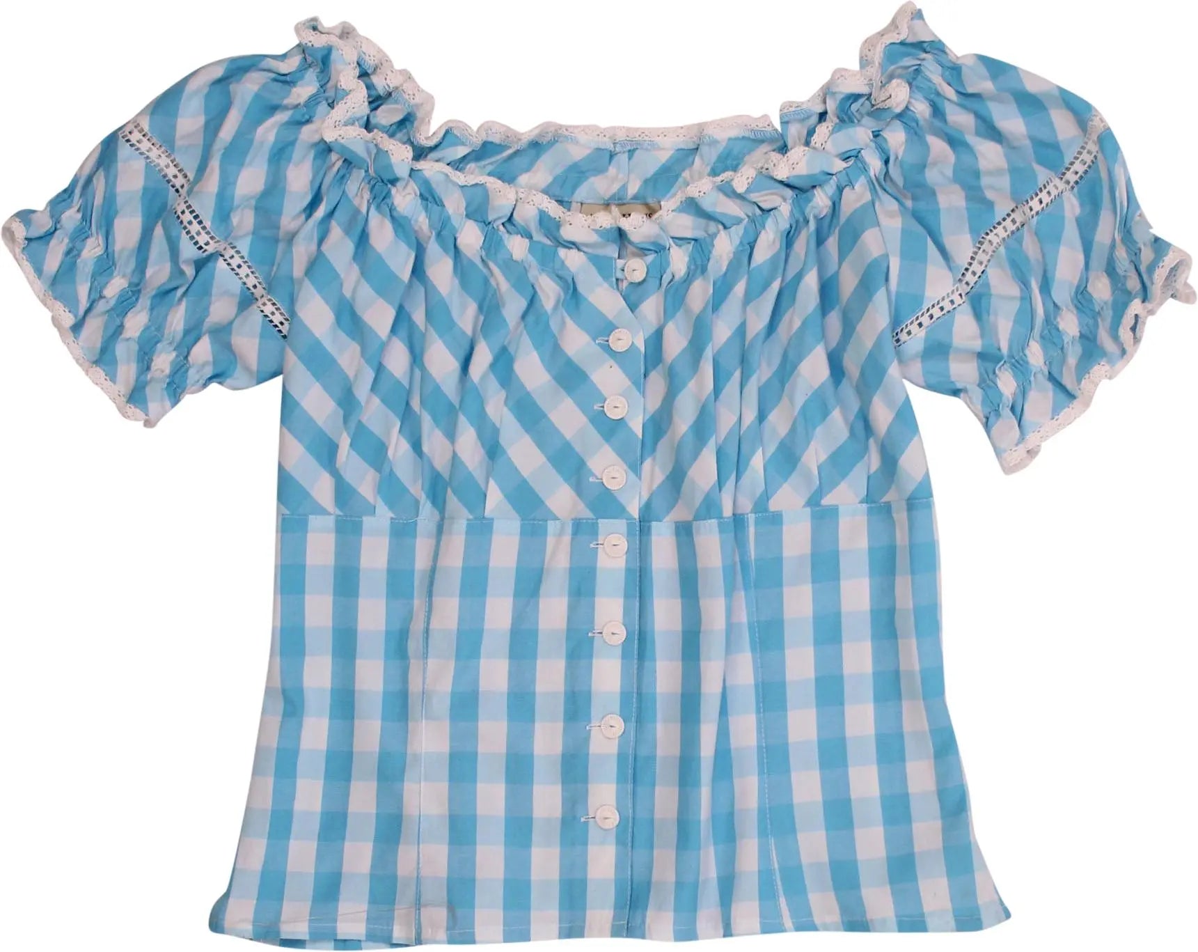 Landhaus - Gingham Top- ThriftTale.com - Vintage and second handclothing