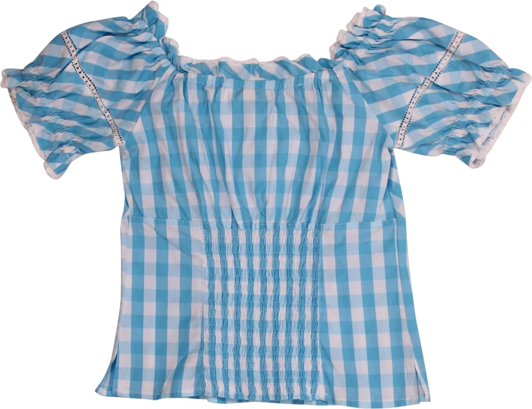 Landhaus - Gingham Top- ThriftTale.com - Vintage and second handclothing