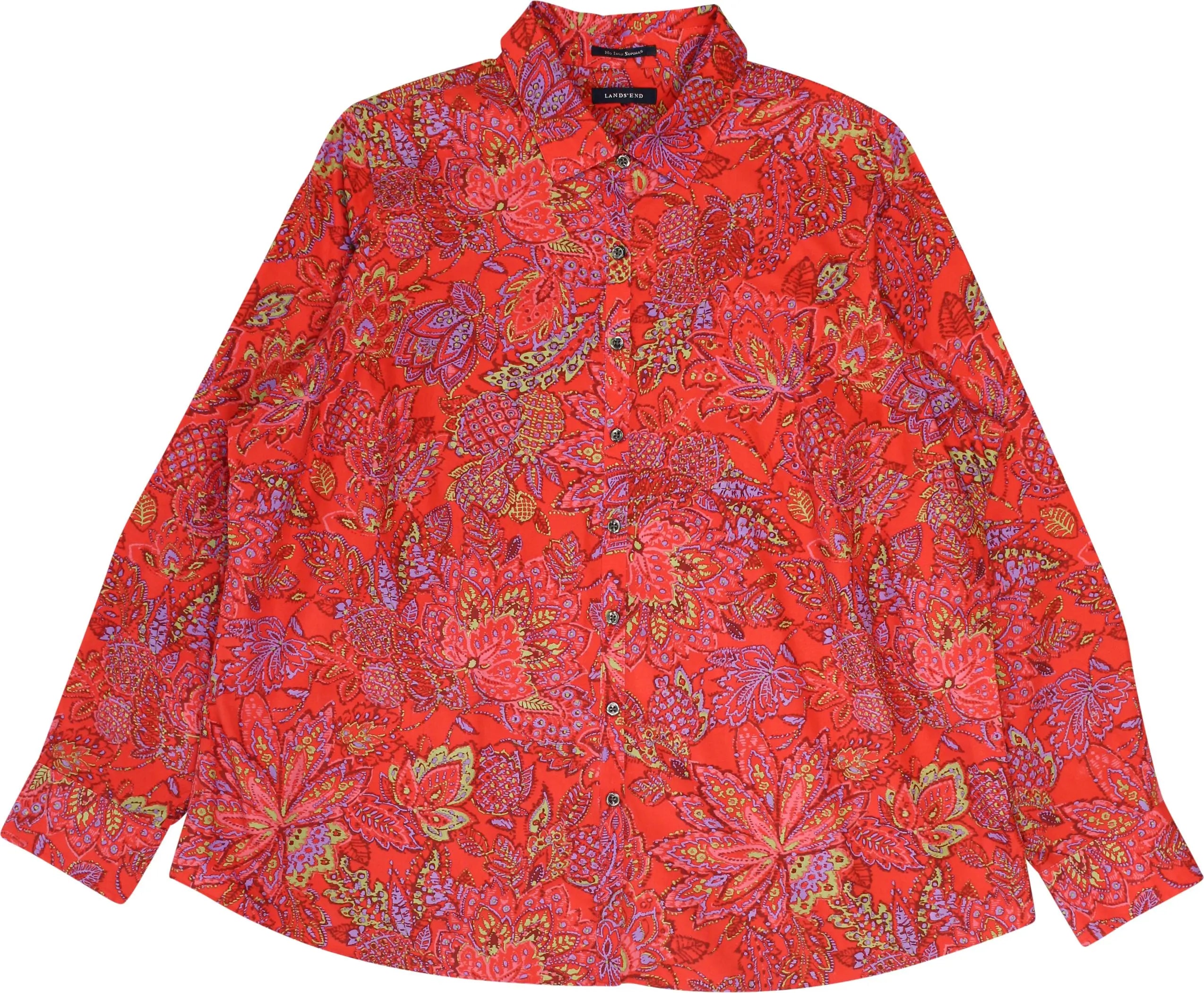 Lands'end - Patterned Shirt- ThriftTale.com - Vintage and second handclothing