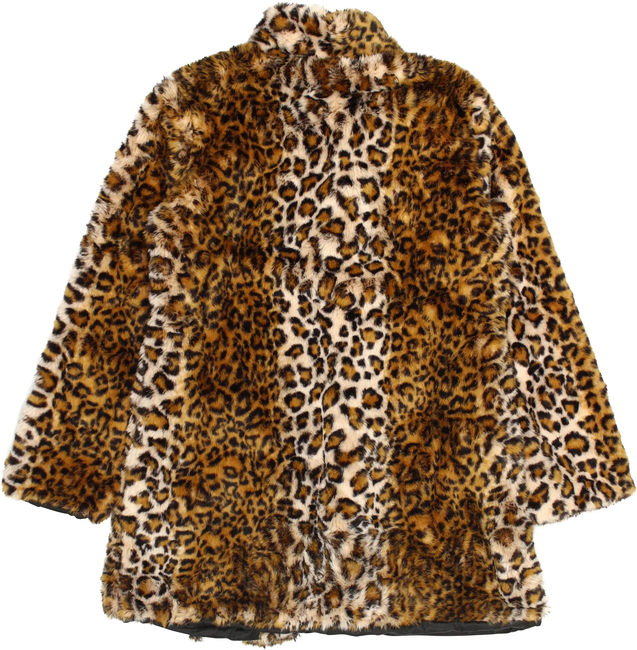 Lanshifei - Faux Fur Leopard Coat- ThriftTale.com - Vintage and second handclothing
