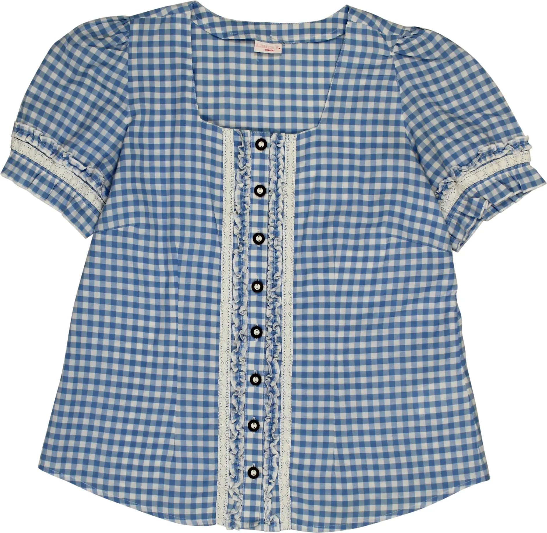 Laura T - Checkered Top- ThriftTale.com - Vintage and second handclothing