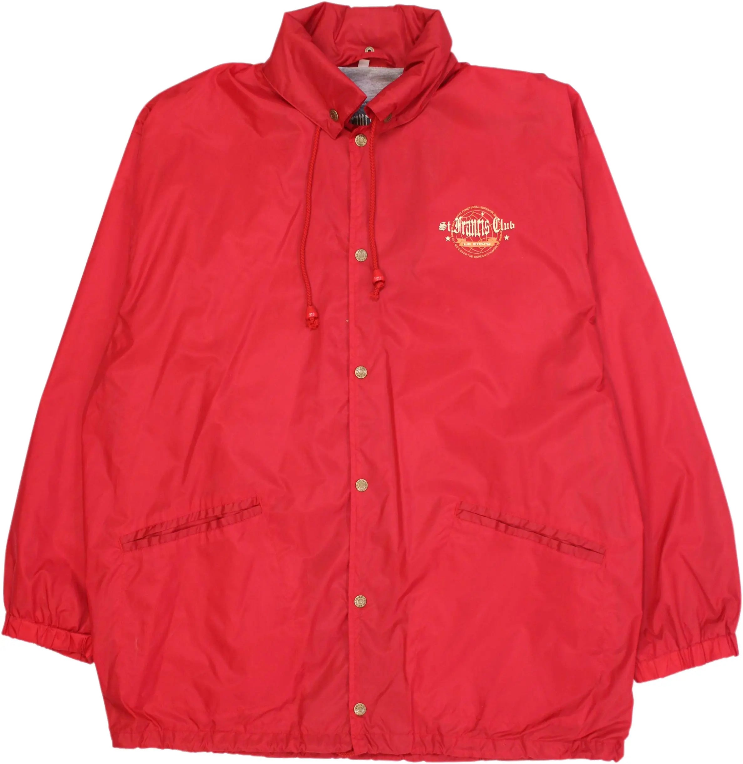 Le Frog - Vintage Red Rain Jacket- ThriftTale.com - Vintage and second handclothing