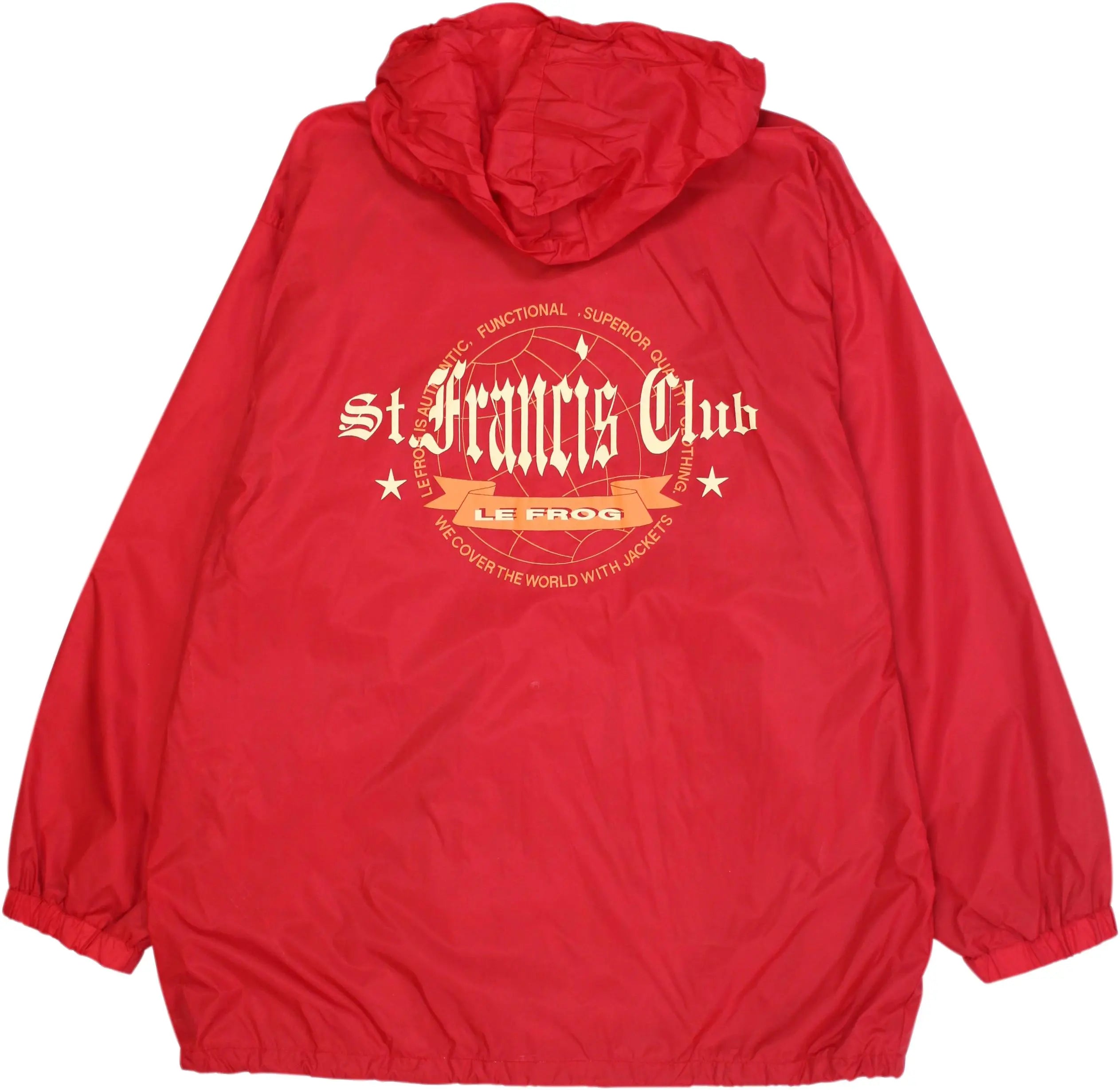 Le Frog - Vintage Red Rain Jacket- ThriftTale.com - Vintage and second handclothing