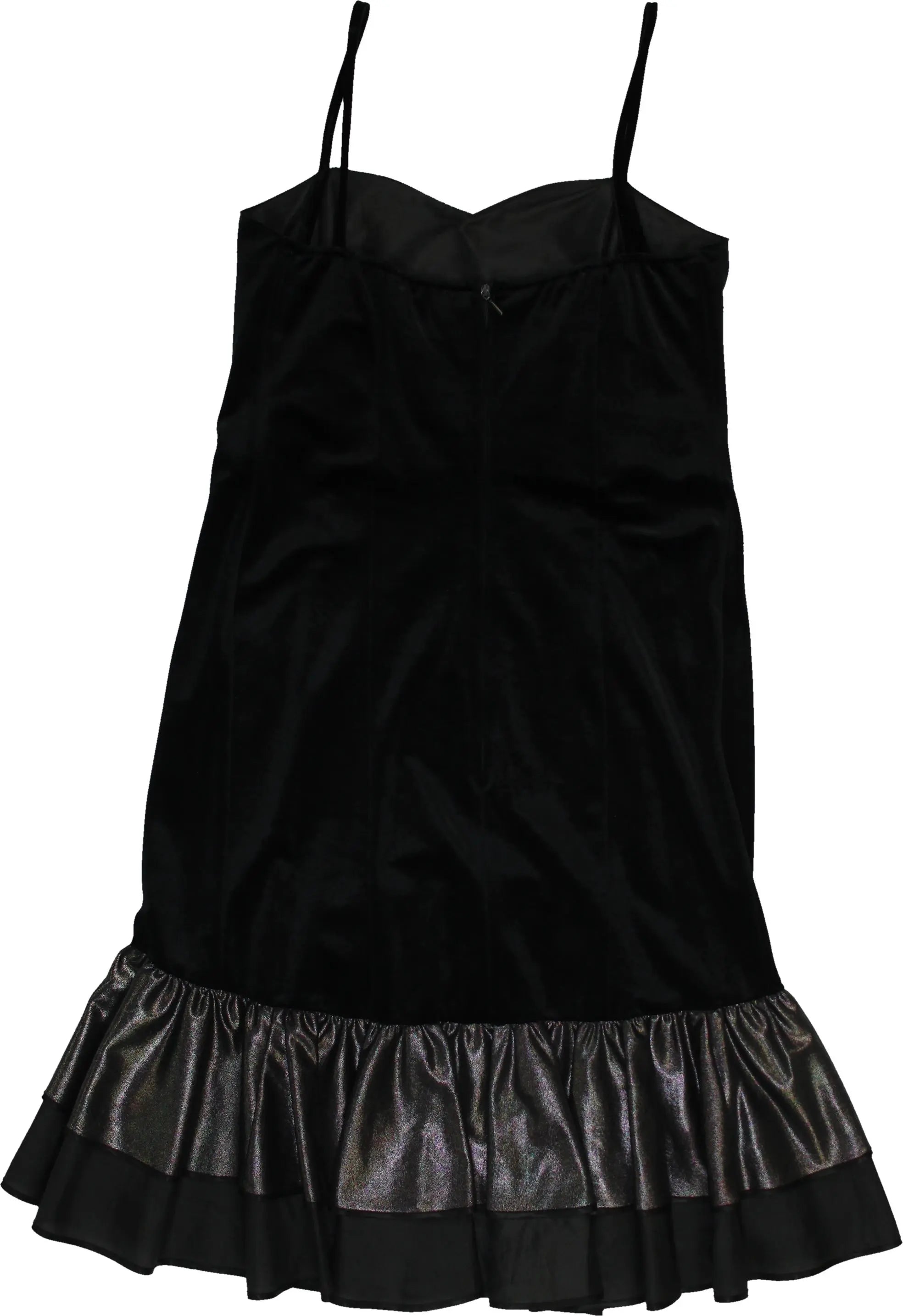 Le Kress - 80s Black Velvet Party Dress- ThriftTale.com - Vintage and second handclothing