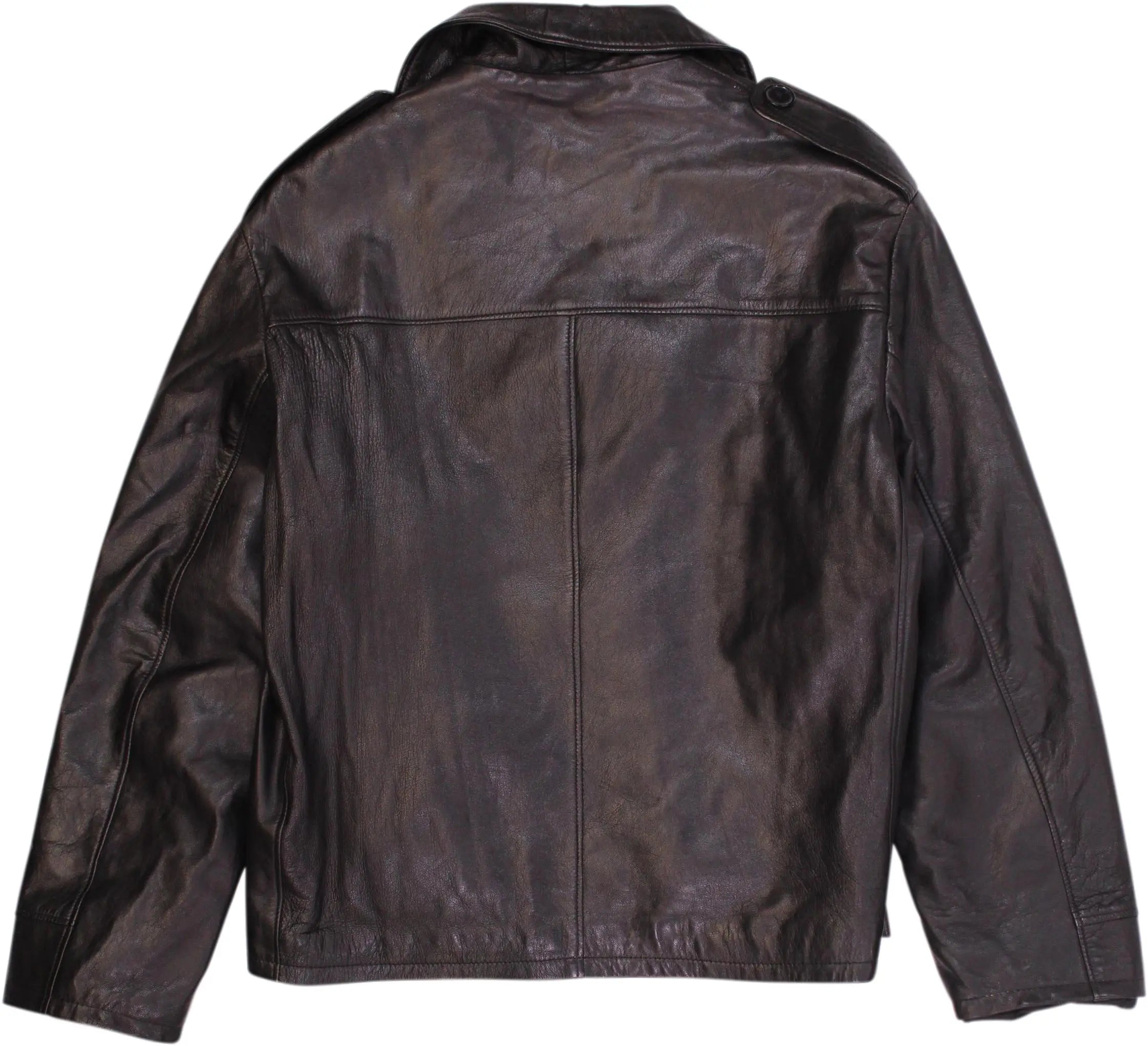 Leather Factory - 70s Leather Jacket- ThriftTale.com - Vintage and second handclothing