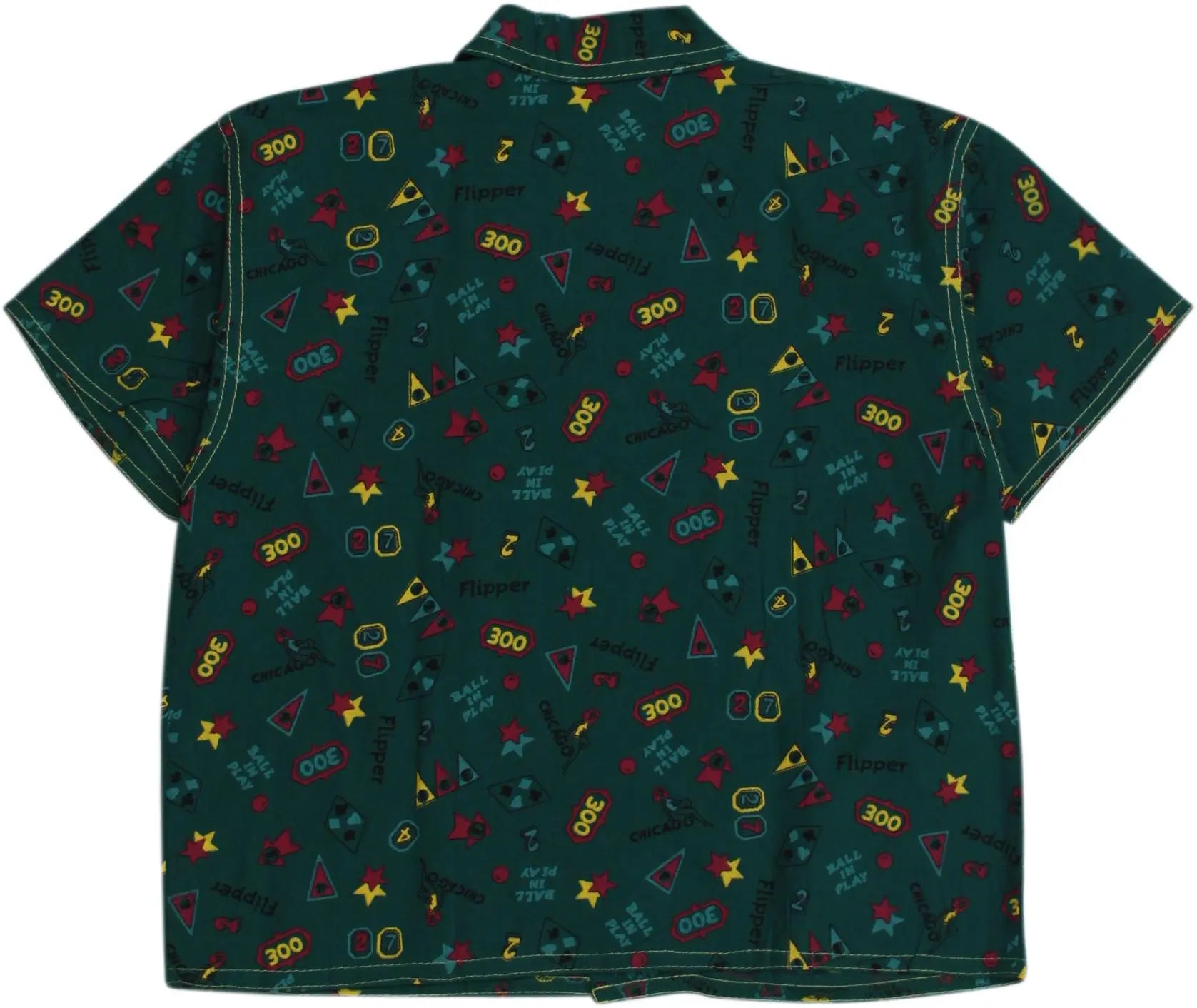 Lemur - Green Short Sleeve Shirt- ThriftTale.com - Vintage and second handclothing