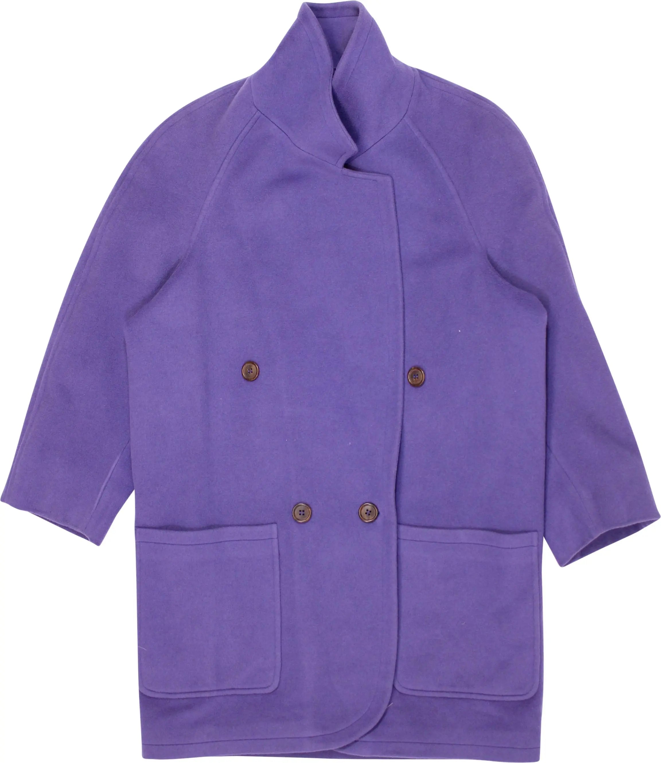 Les Copains Prestige - Purple Wool and Cashmere Coat by Les Copains Prestige- ThriftTale.com - Vintage and second handclothing