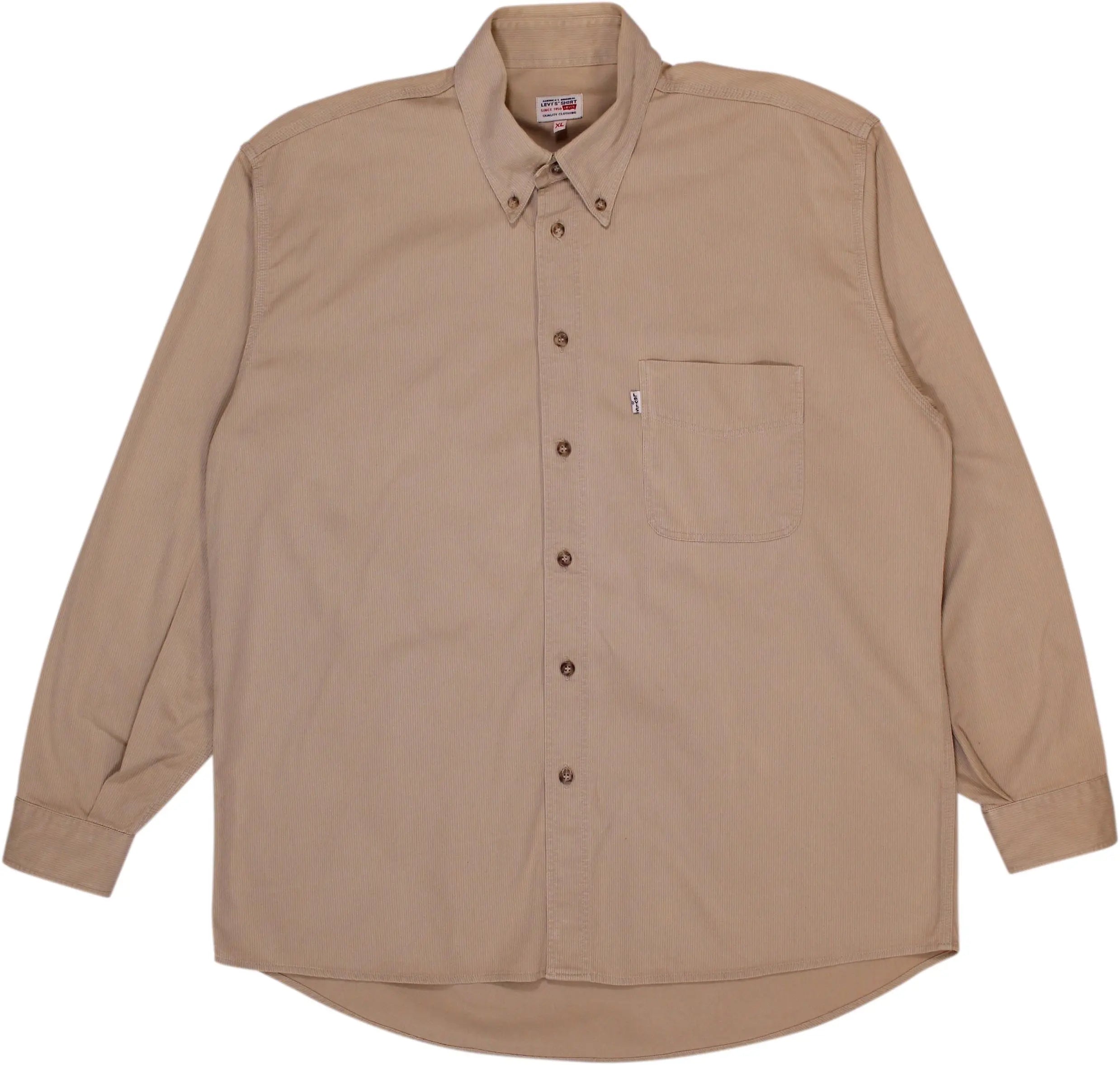 Levi's - Beige Rib Shirt by Levi's- ThriftTale.com - Vintage and second handclothing