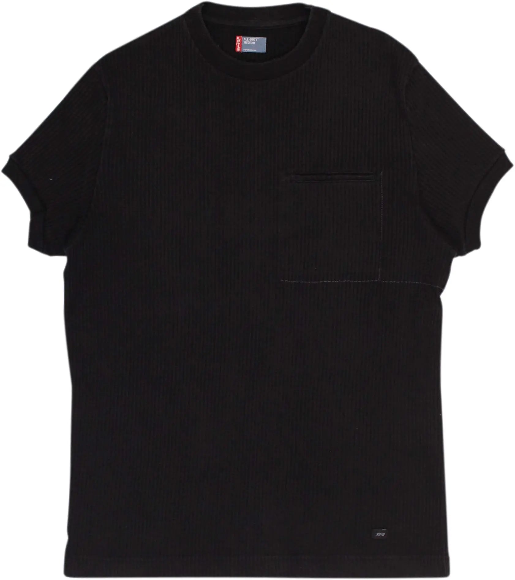 Levi's - Black Ribbed T-shirt by Levi's- ThriftTale.com - Vintage and second handclothing
