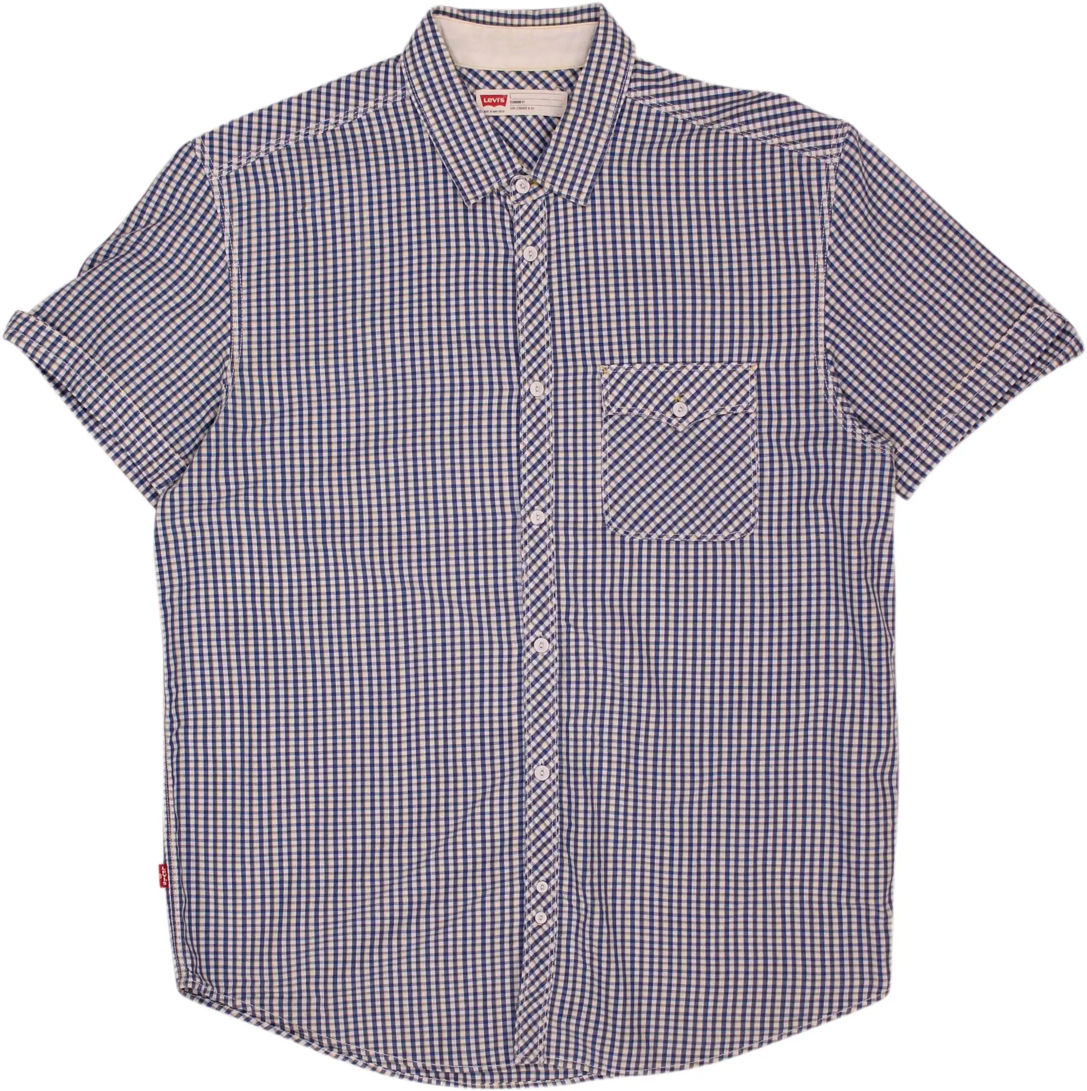 Levi's - Blue Checked Short Sleeve Shirt by Levi's- ThriftTale.com - Vintage and second handclothing