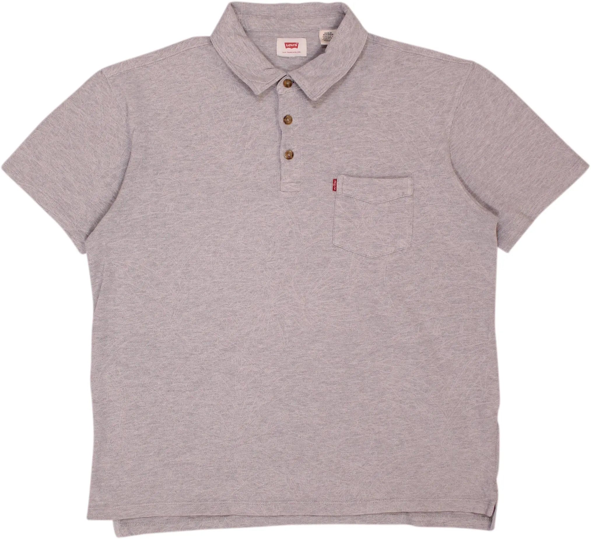 Levi's - Grey Polo Shirt with Light Pattern by Levi's- ThriftTale.com - Vintage and second handclothing