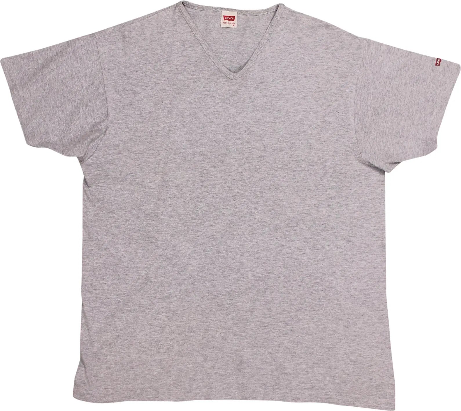Levi's - Grey V-Neck T-shirt by Levi's- ThriftTale.com - Vintage and second handclothing