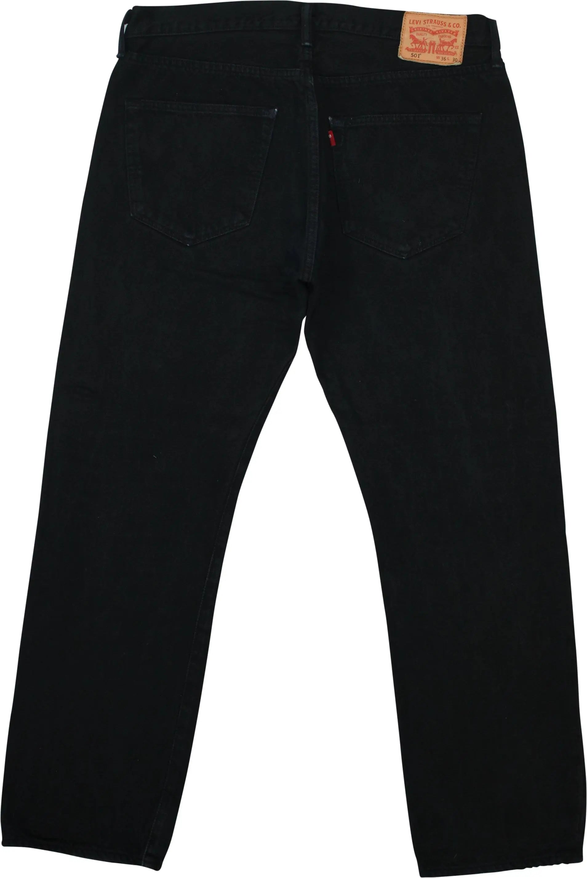 Levi's - Levi's 501 Black Regular Fit Jeans- ThriftTale.com - Vintage and second handclothing