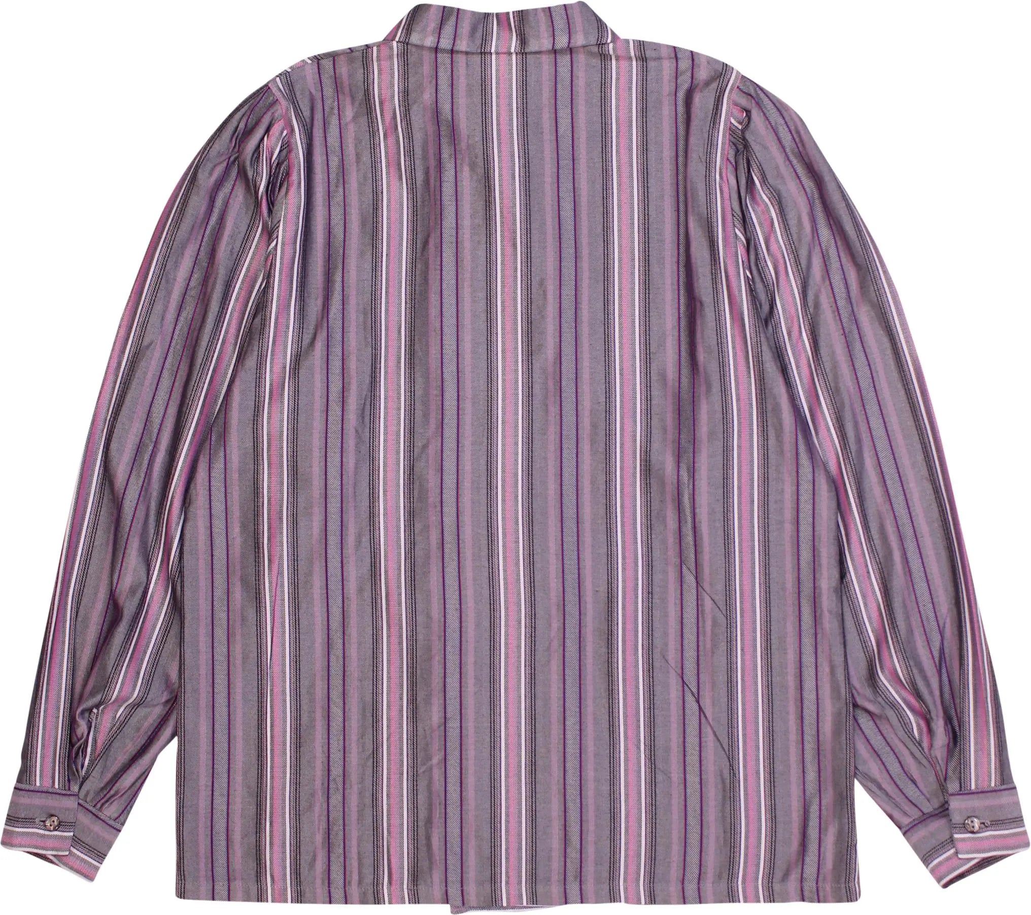 Lindor - 80s Striped Puff Sleeve Blouse- ThriftTale.com - Vintage and second handclothing