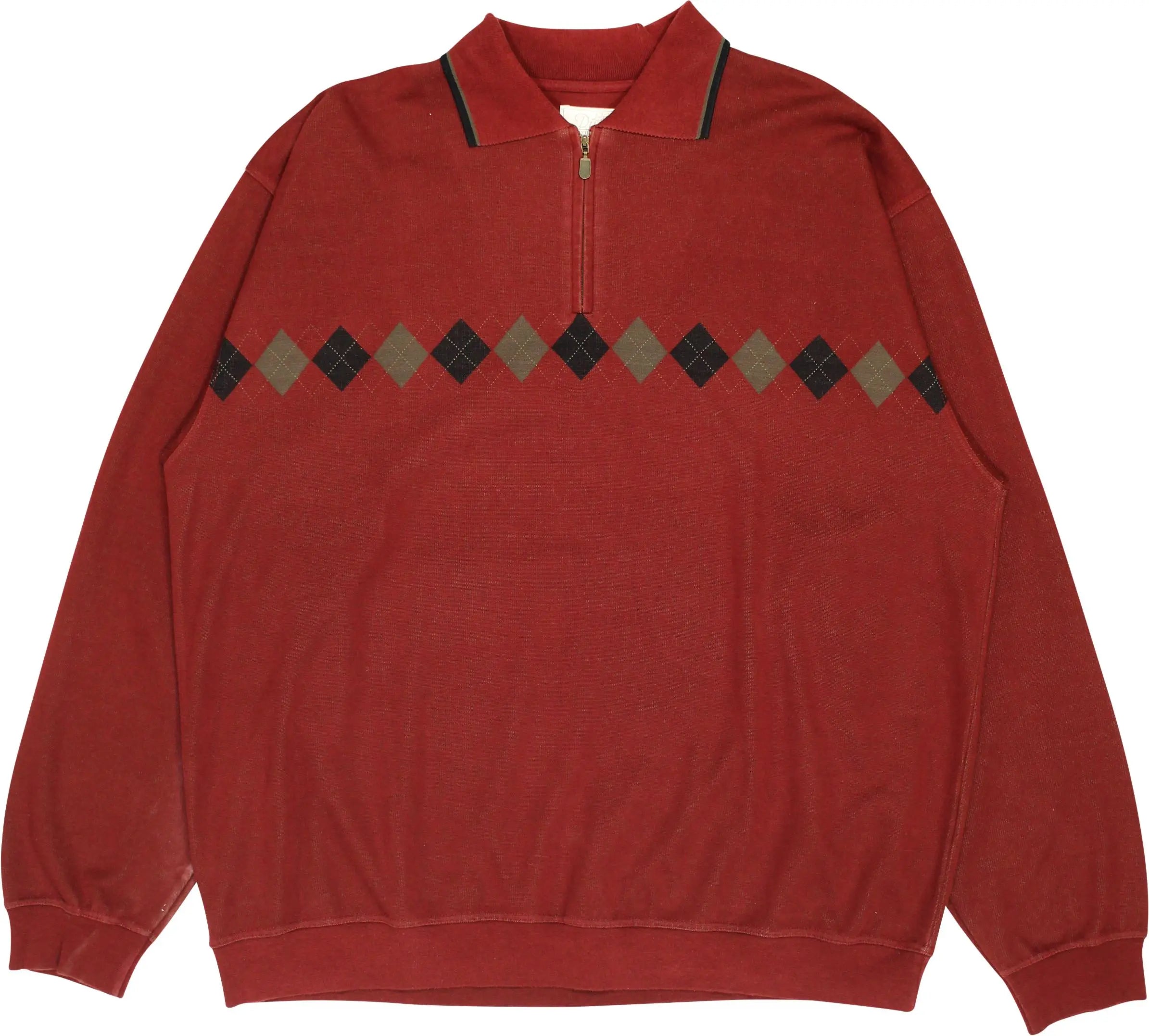 Linea Duomo - Red Quarter Neck Jumper- ThriftTale.com - Vintage and second handclothing